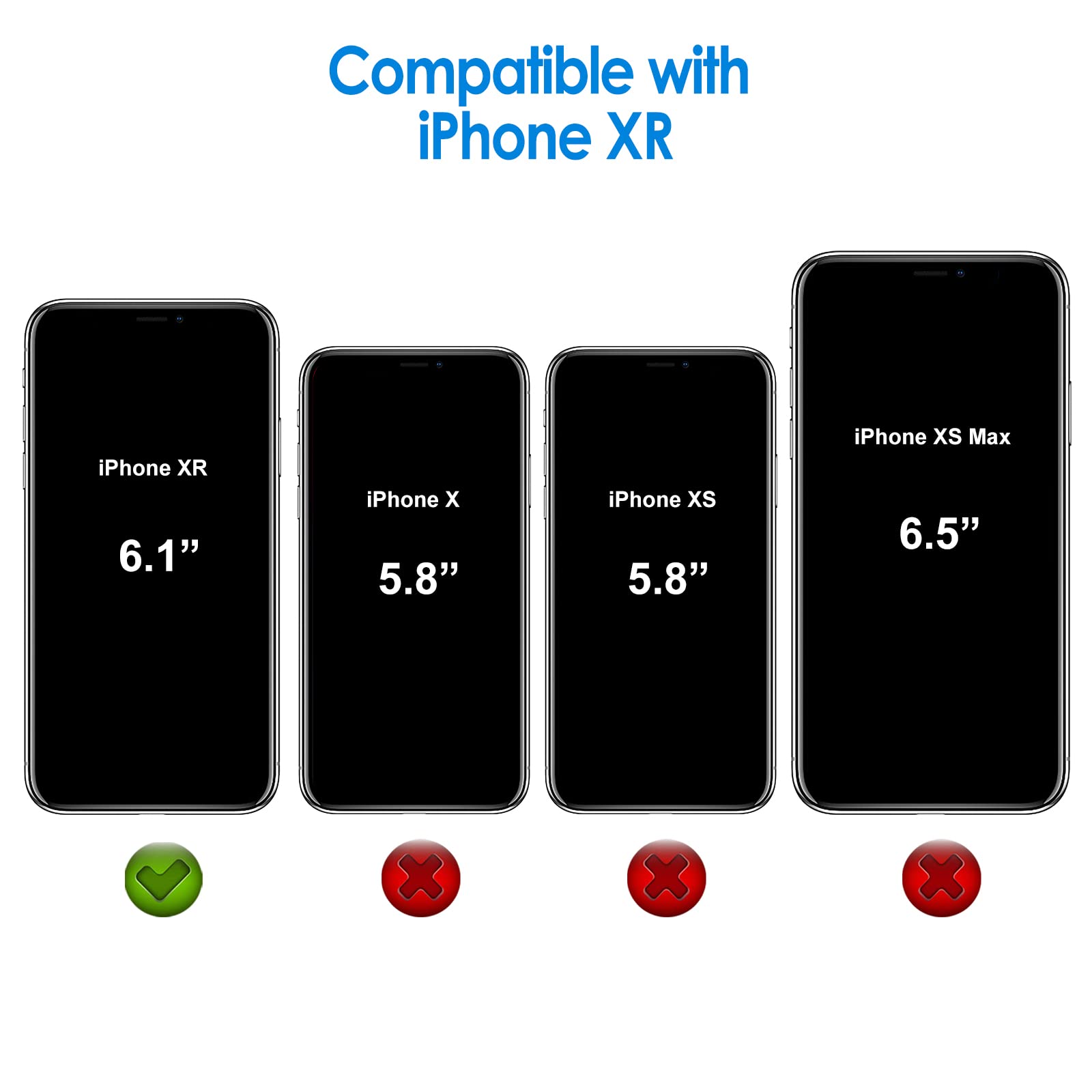 Jetech Case For Iphone Xr 6.1 Inch, Non Yellowing Shockproof Phone Bumper Cover, Anti Scratch Clear Back (Red)