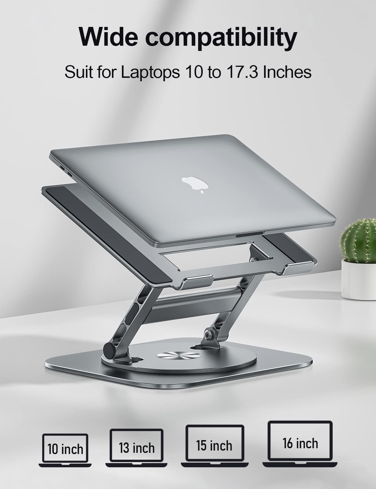 Mchose Laptop Stand, 360 Swivel Aluminum Computer Stand Ergonomic Laptop Riser Notebook Holder Compatible With 17 Inch Macbook A