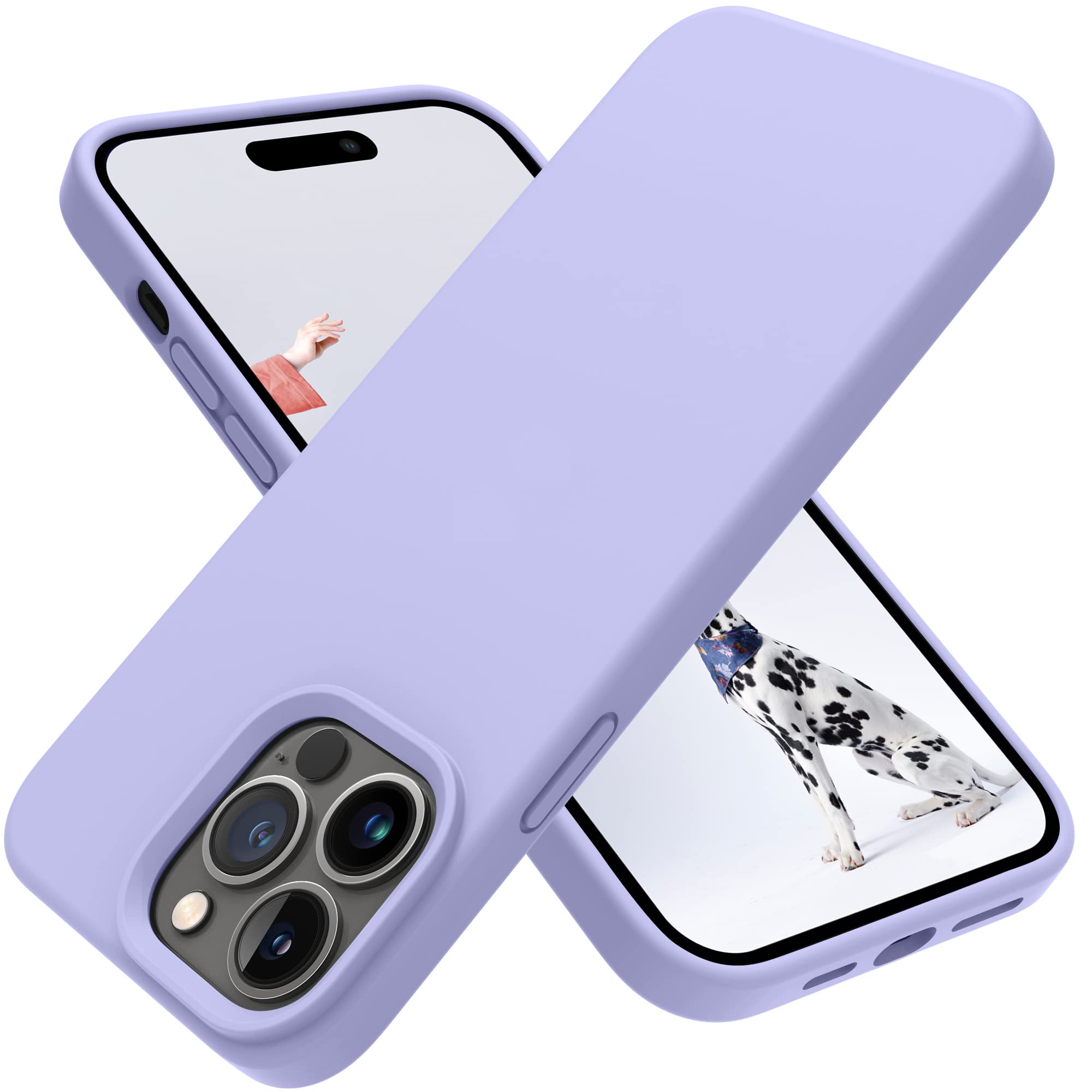 Otofly Designed For Iphone 14 Pro Case, Silicone Shockproof Slim Thin Phone Case For Iphone 14 Pro 6.1 Inch (Light Purple)