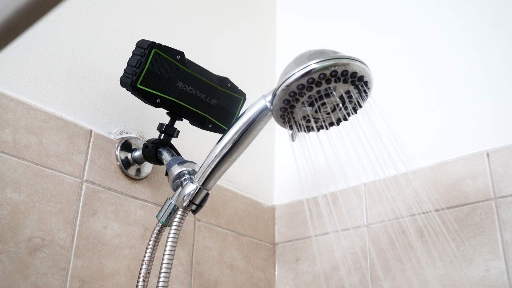 Rockville Rock Everywhere Portable Bluetooth Speaker/Waterproof/Wireless Link,Black