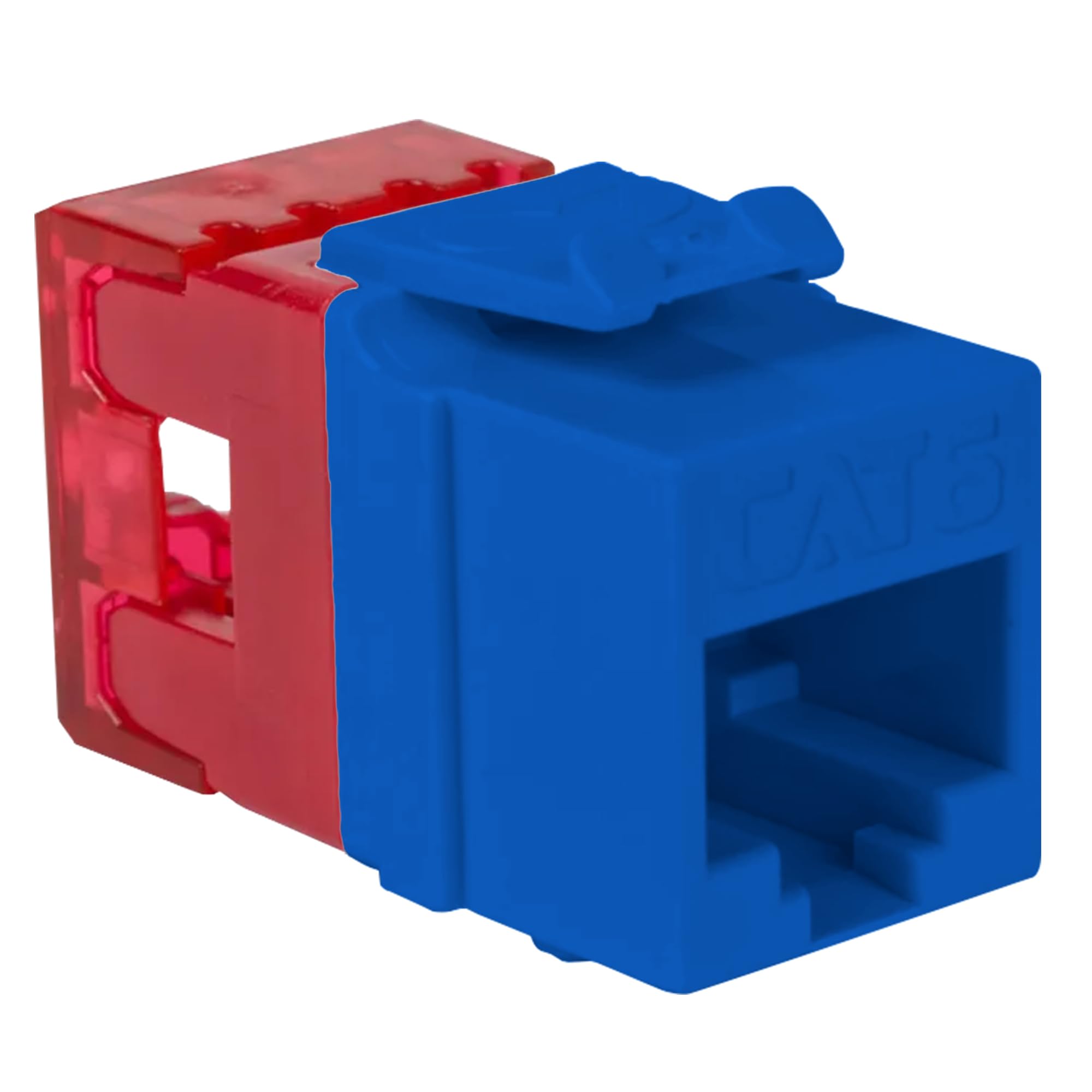 ICC CAT6 Keystone Jack with Slim Profile 180 Degree Punch Down, RJ45 UL Listed PoE++ TAA Compliant for Wall Plate or Patch Panel, Works with JackEasy Termination Tool, Blue