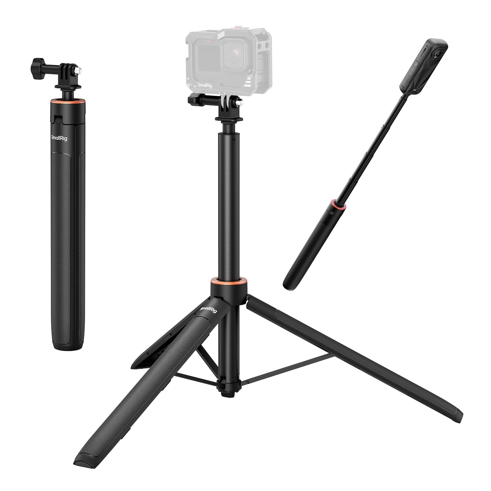 SmallRig 59 Extendable Selfie Stick Tripod for GoPro Hero 13/12/11, for DJI Action 6/5 Pro/4, for DJI Pocket 3, for Xtra Muse, f