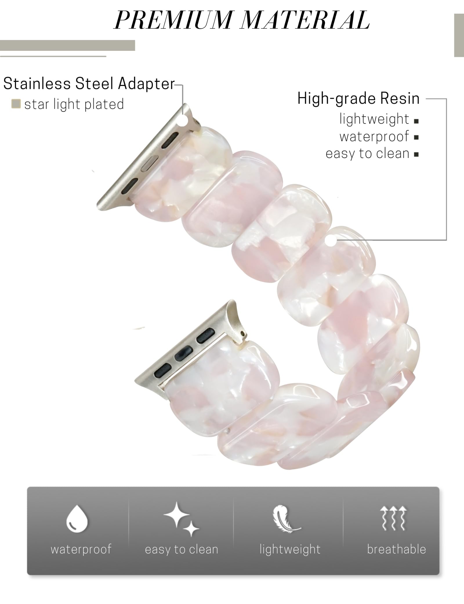 Heesch Compatible With Apple Watch Band For Women 40Mm Strecthy Pink Dressy Apple Watch Bracelet 41 Iwatch Wristband Fancy 38Mm