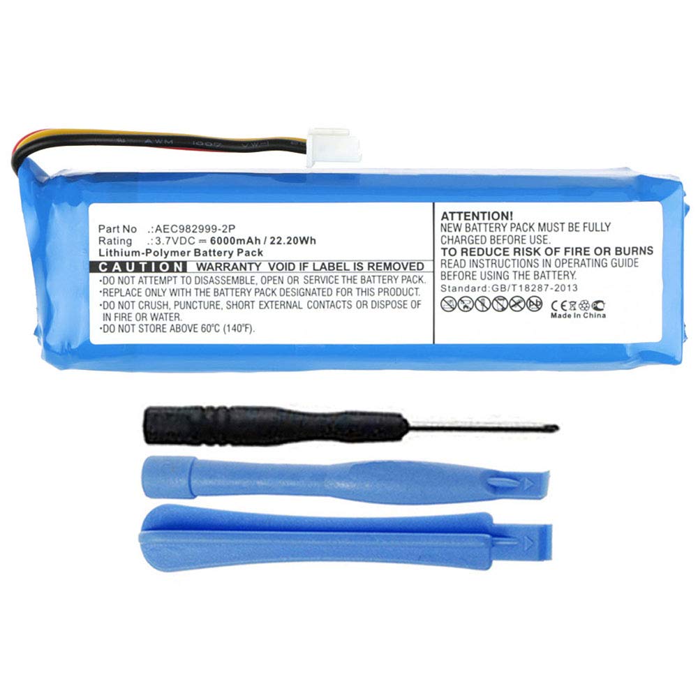 Mpf Products 6000Mah Aec982999 2P Battery Replacement Compatible With Jbl Charge Portable Bluetooth Speaker