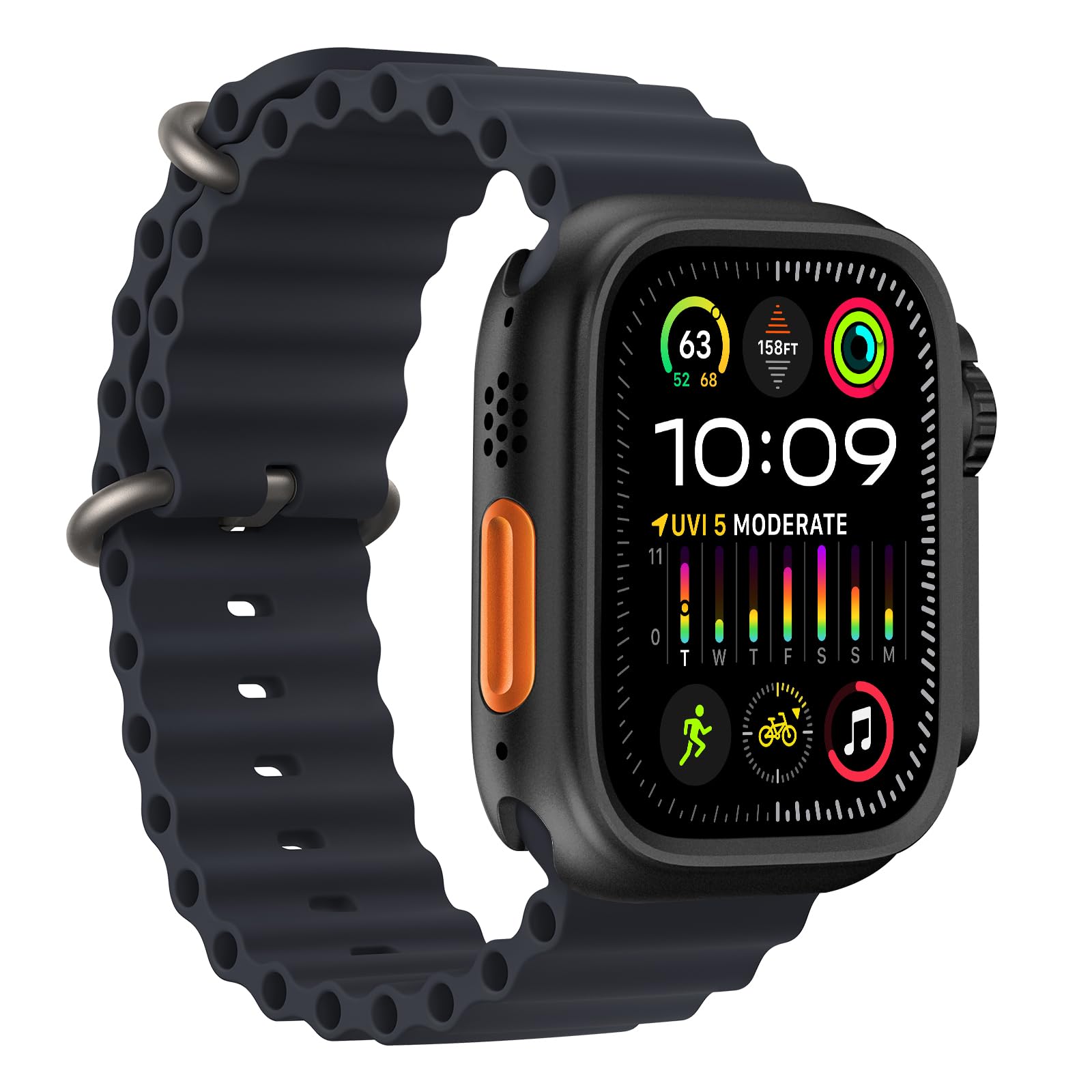 Amband 3 In 1 Metal Case Compatible With Apple Watch Series Se/Se2 6/5/4 44Mm, W1 Protector Rugged Bumper With Watch Crown + Wat