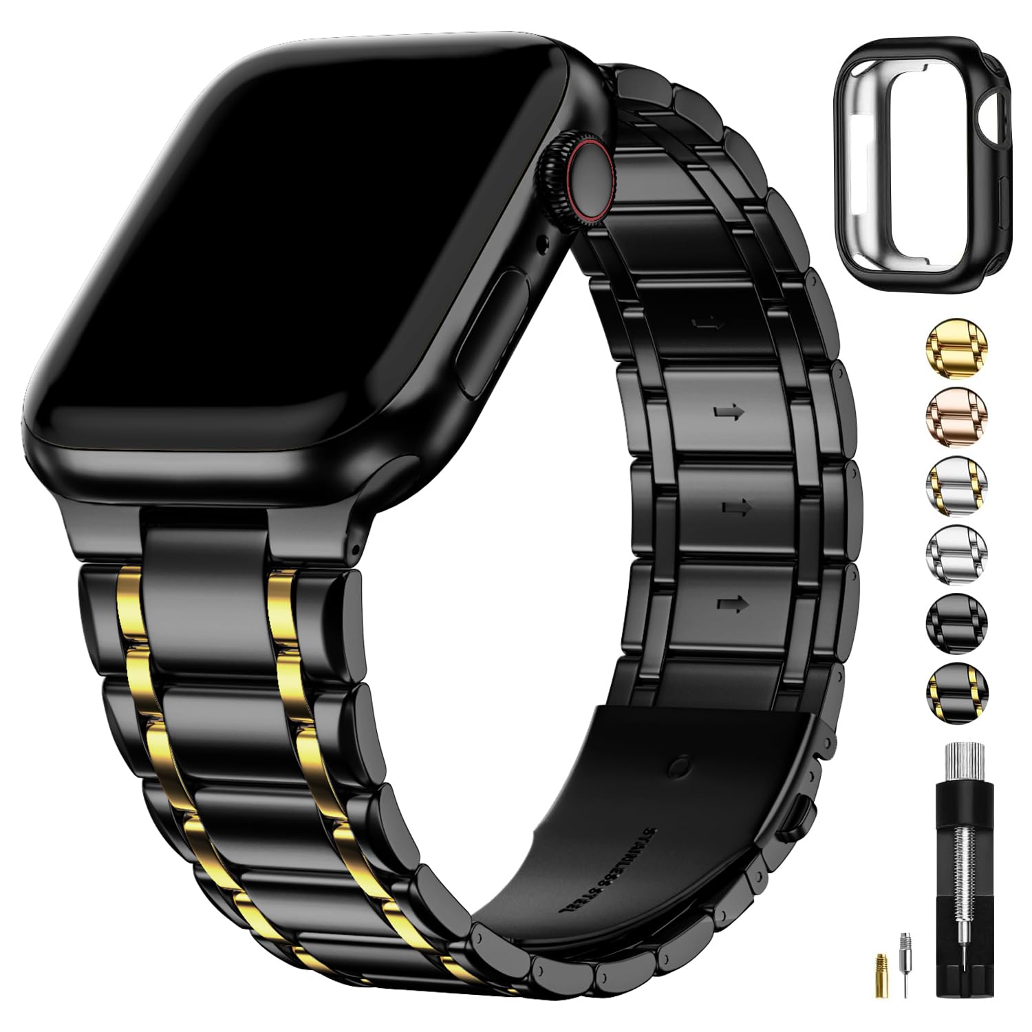 Fullmosa Compatible Metal Apple Watch Bands 41Mm 40Mm 38Mm 49Mm 46Mm 45Mm 44Mm 42Mm,Iwatch Band With Case For Apple Watch Ultra