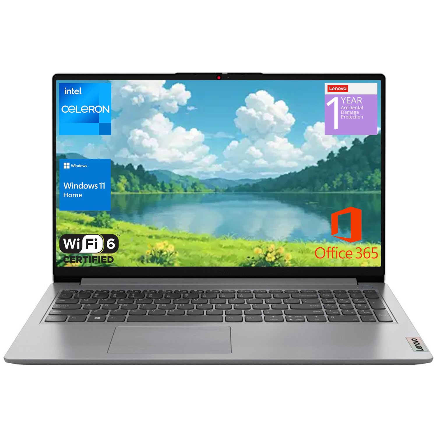 Lenovo IdeaPad 1 Home Laptop, 15.6 FHD Display, Intel Celeron Dual Core Processor, 20GB RAM, 128GB eMMC + 1TB PCIe SSD, 1 Yr Off