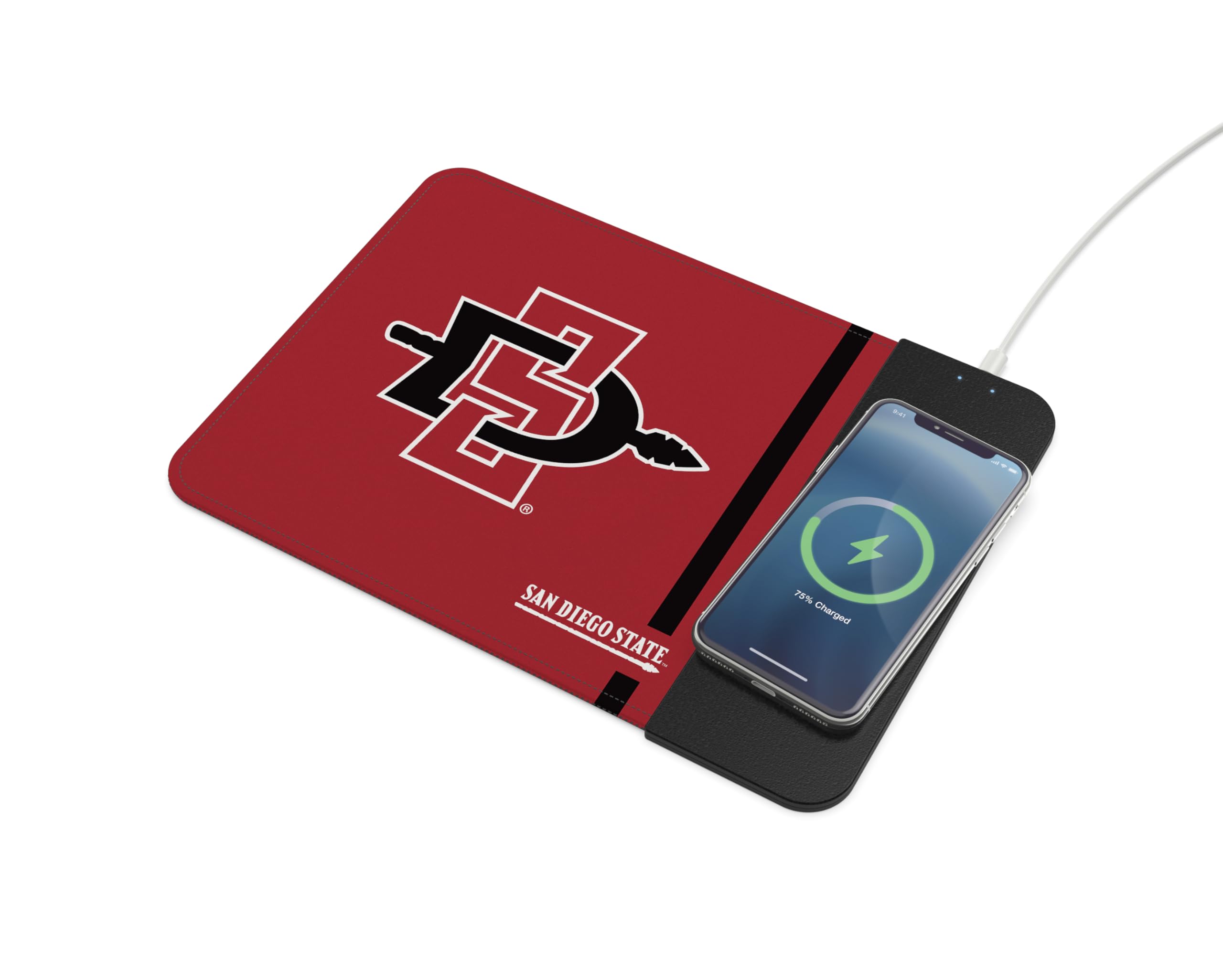Soar Ncaa Wireless Charging Mouse Pad, San Diego State Aztecs