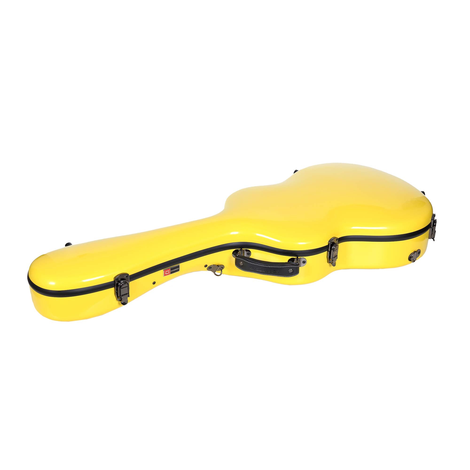 Crossrock Deluxe Fiberglass Classical Guitar Case, 4/4 Full Size, Yellow (Crf2020Cyl)