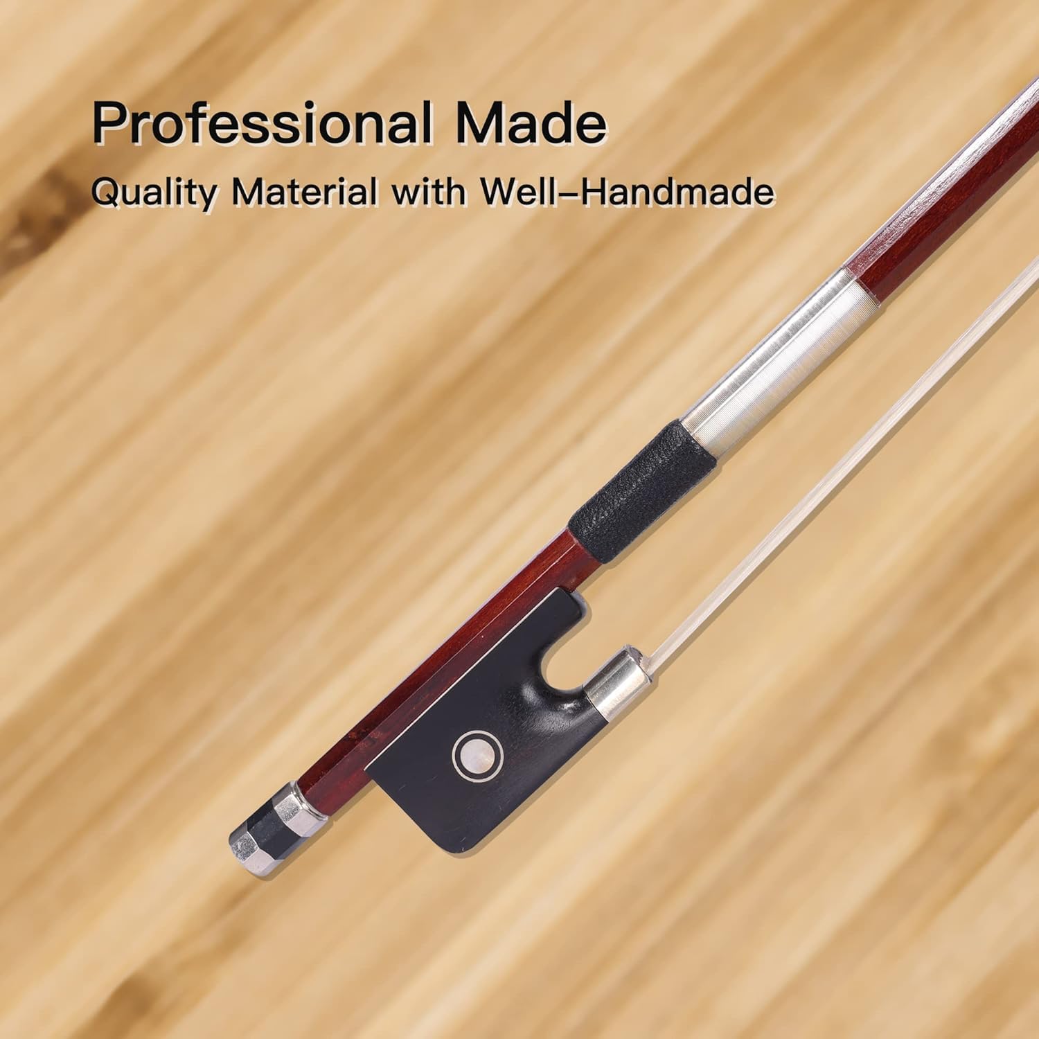 Adm 1/2 Size Student Cello Bow, Well Balanced Handmade Brazilwood Classic Cellos Bow Light Weight With Horsehair, Ebony Frog For