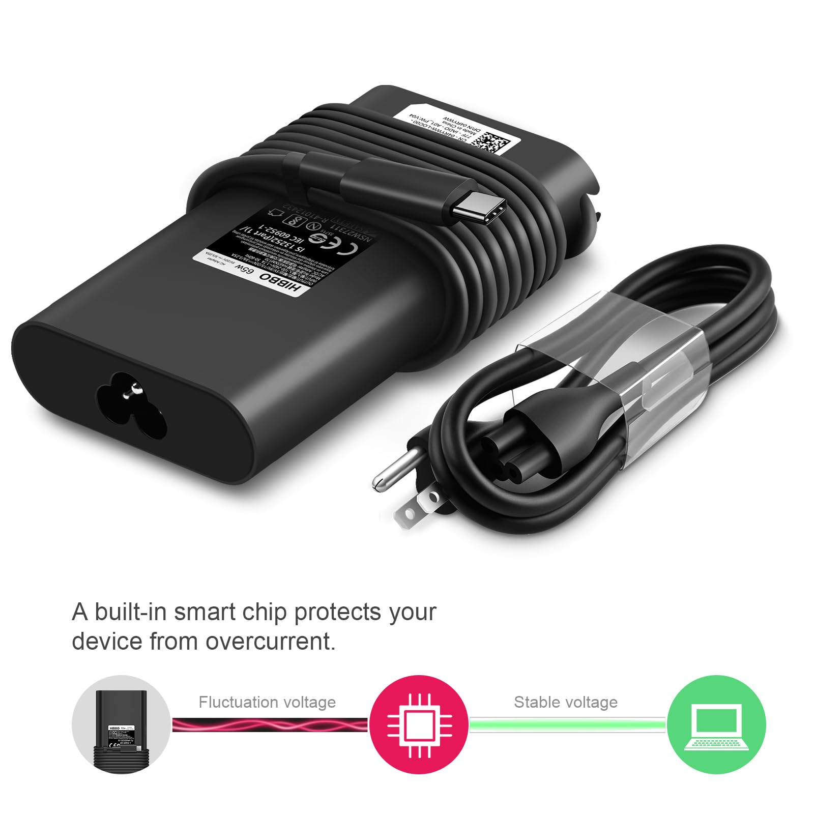 Charger For Dell Laptop Computer 65W 45W Usb C Fast Power Adapter For Xps And Latitude 5000