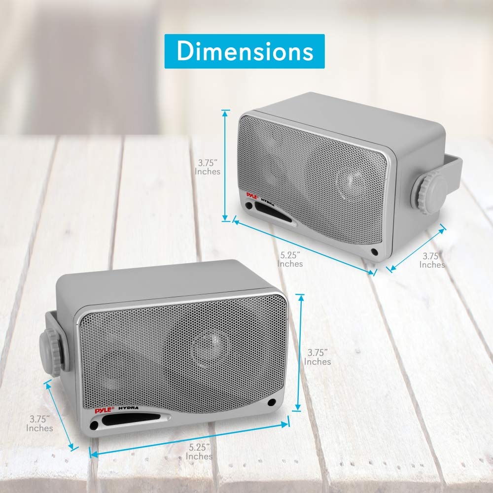 3 Way Weatherproof Outdoor Speaker Set   3.5 Inch 200W Pair Of Marine Grade Mount Speakers   In A Heavy Duty Abs Enclosure Grill