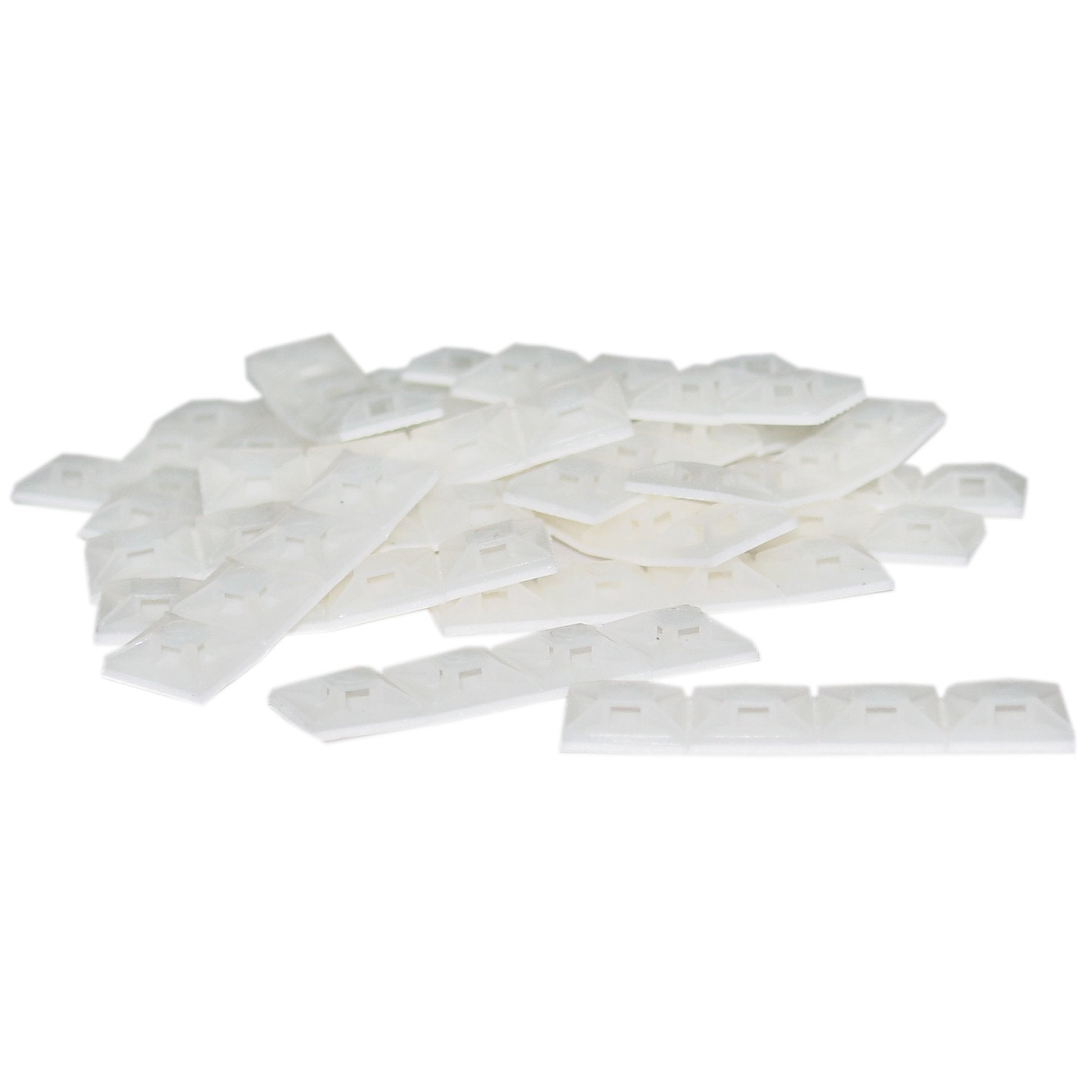 Adhesive Cable Holder, 100 Pieces, 1/2 Inch Square