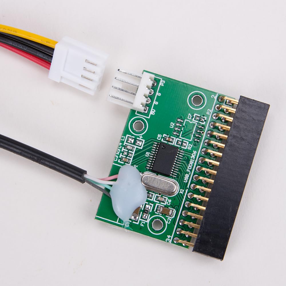 Koobook 1Pcs 1.44Mb 3.5' Floppy Drive Connector 34 Pin 34P To Usb Cable Adapter Pcb Board With Power Cable