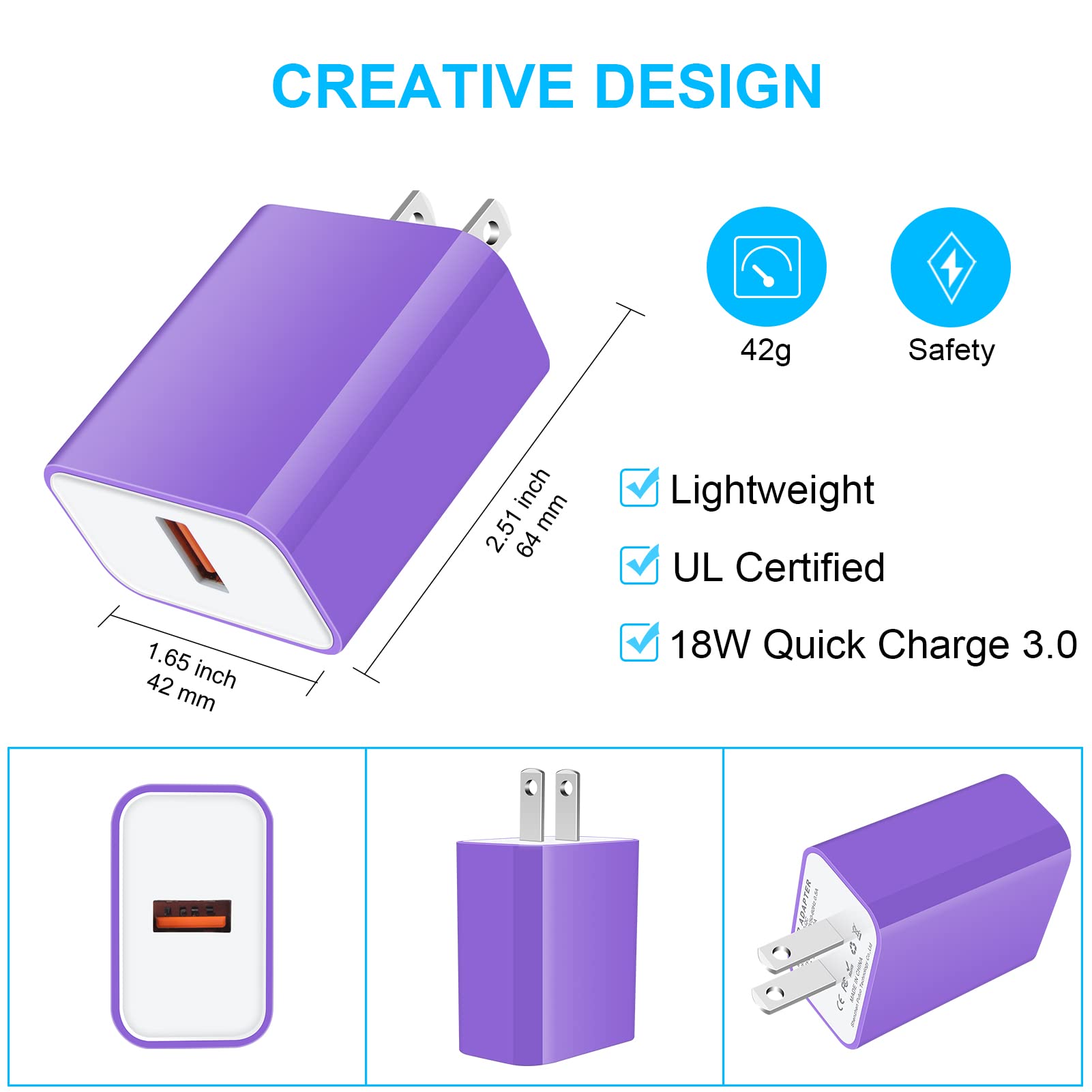 Fast Charger Compatible For Lg Stylo 6/5/4 G8 G7 V60 Thinq, Samsung Galaxy S23 S22 S21 S20 5G A53 A52 A14 A13 A12 A23 A03S A04S,