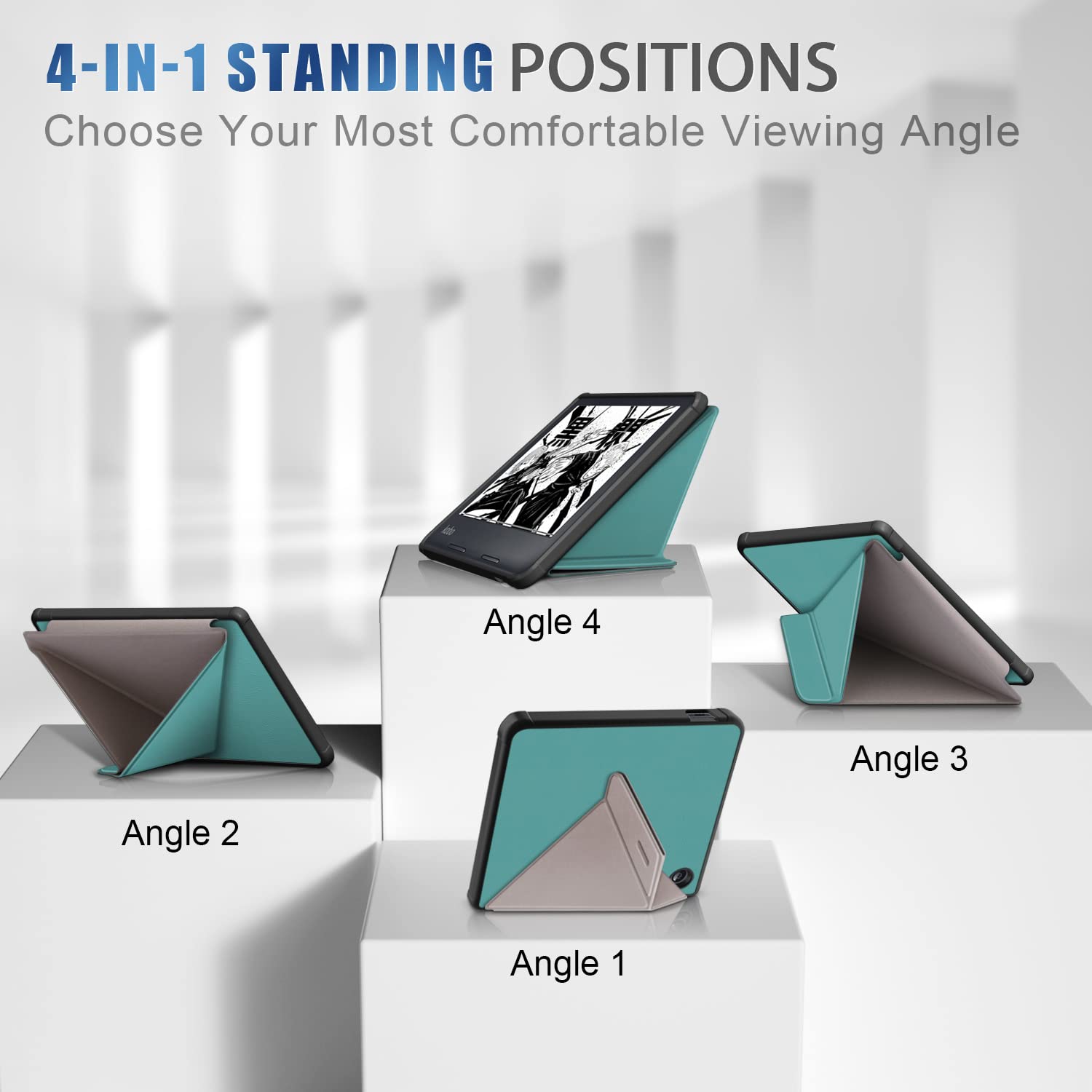 Xuanbeier Soft Tpu Case Compatible With Kobo Libra Color & Kobo Libra 2 7'' Slim Lightweight Shell With Stand Function Auto Wake