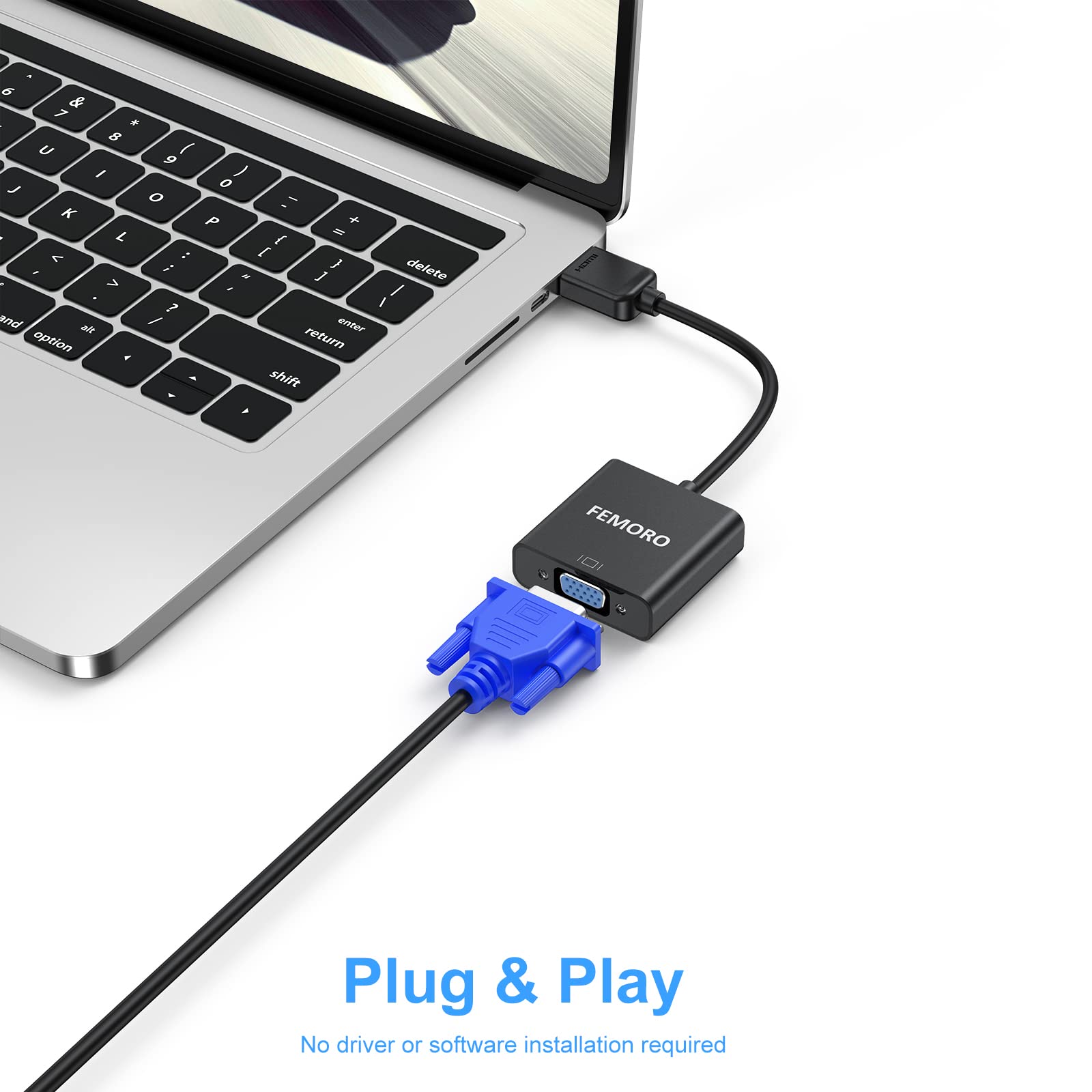 Femoro Hdmi To Vga Adapter Converter 5-Pack (Male To Female) For Computer, Desktop, Laptop, Pc, Monitor, Projector, Hdtv, Chrome