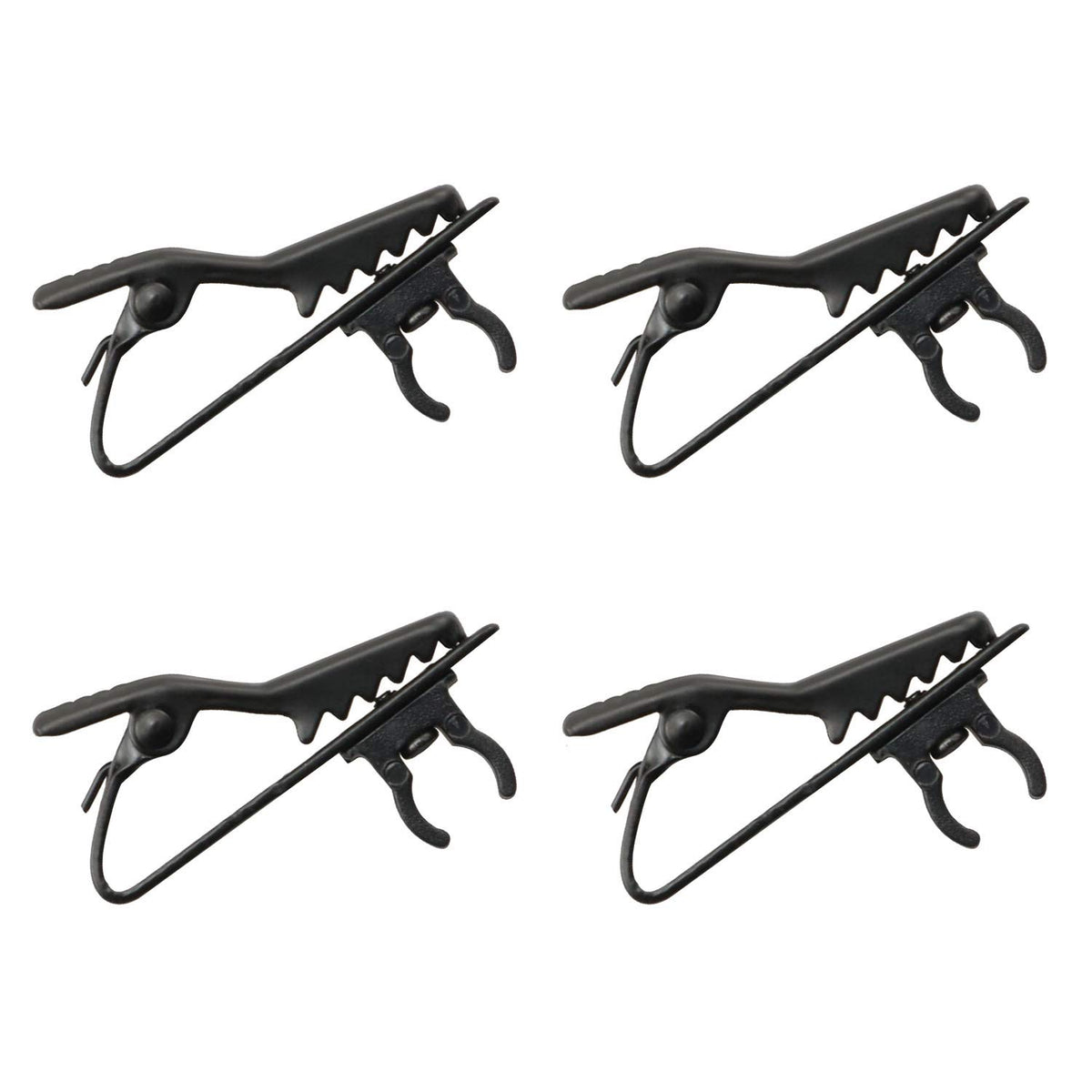 Whyhkj 4Pcs Metal Black Lapel Microphone Clip For Lavalier Lapel Microphone, 6Mm