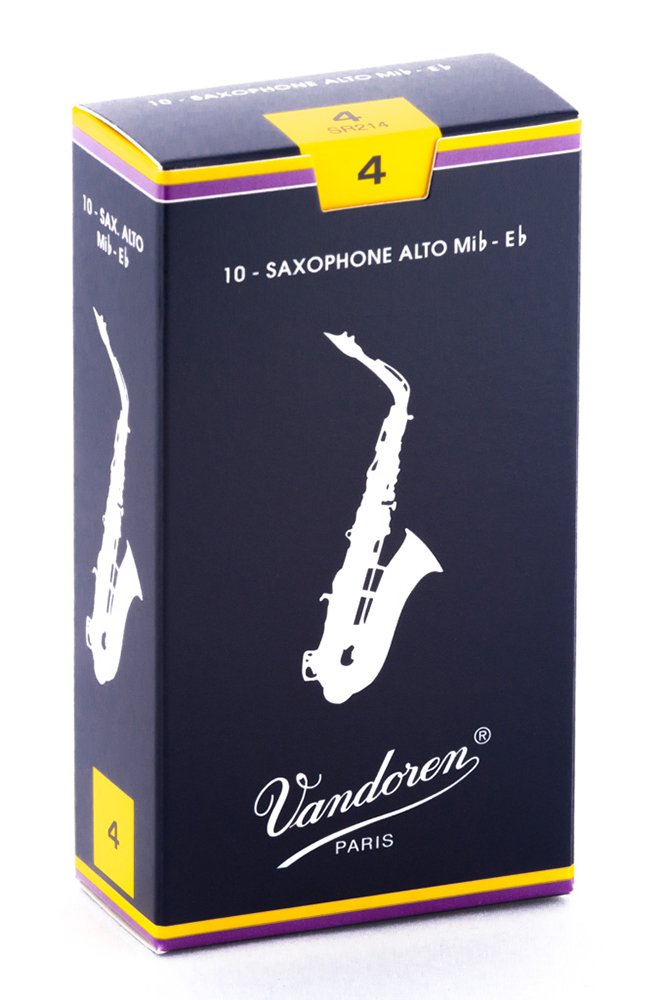 Vandoren Sr214 Alto Sax Traditional Reeds Strength 4; Box Of 10
