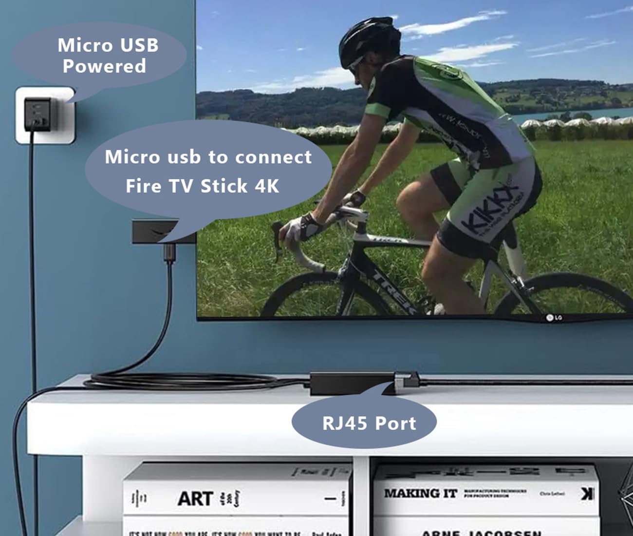 Snlrntin Ethernet Adapter For Fire Tv Stick, Micro Usb To Rj45 Ethernet Adapter Compatible With Fire Tv Stick/4K/4K Max, Fire Tv