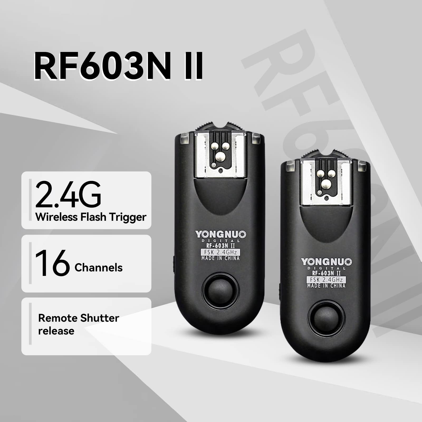 Yongnuo Rf 603Ii N3 Wireless Shutter Release, Flash Trigger For Nikon Dslr D90 D600 D7100 D7000 D5100 D5000 D3100 D3000