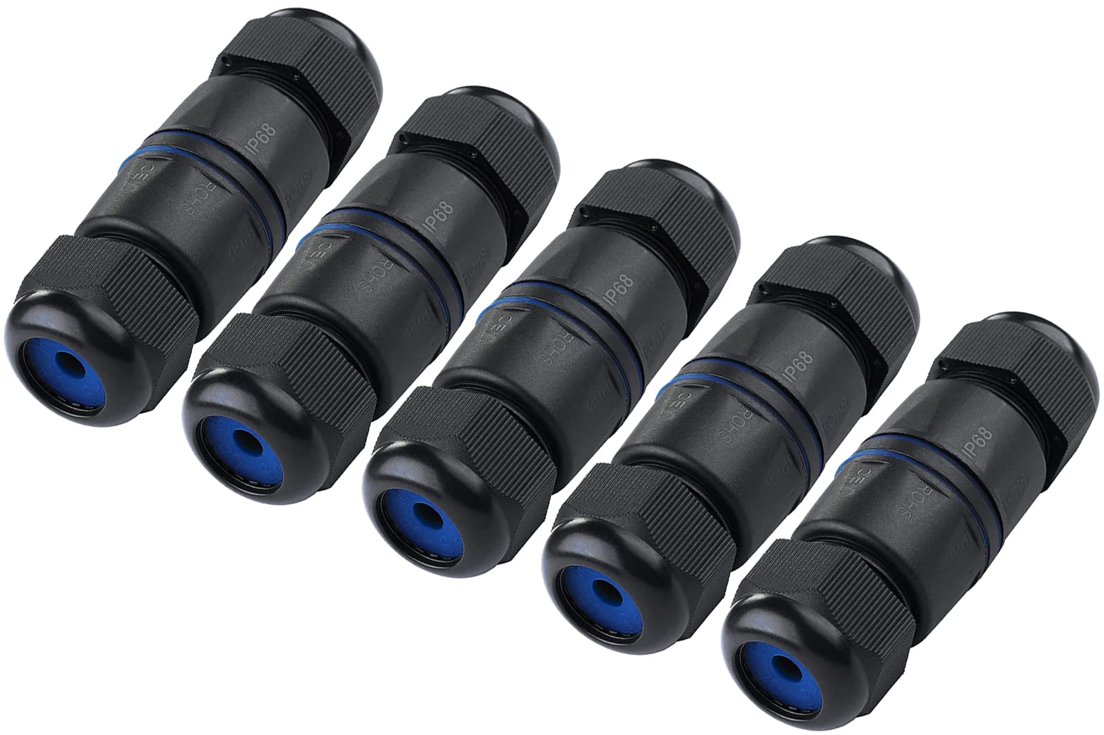 Tedgetal Waterproof Rj45 Connector 5 Pack Ip68 Cat6/Cat5E/Cat5 Coupler Shielded For Outdoor Ethernet Lan Cable Extender Female T