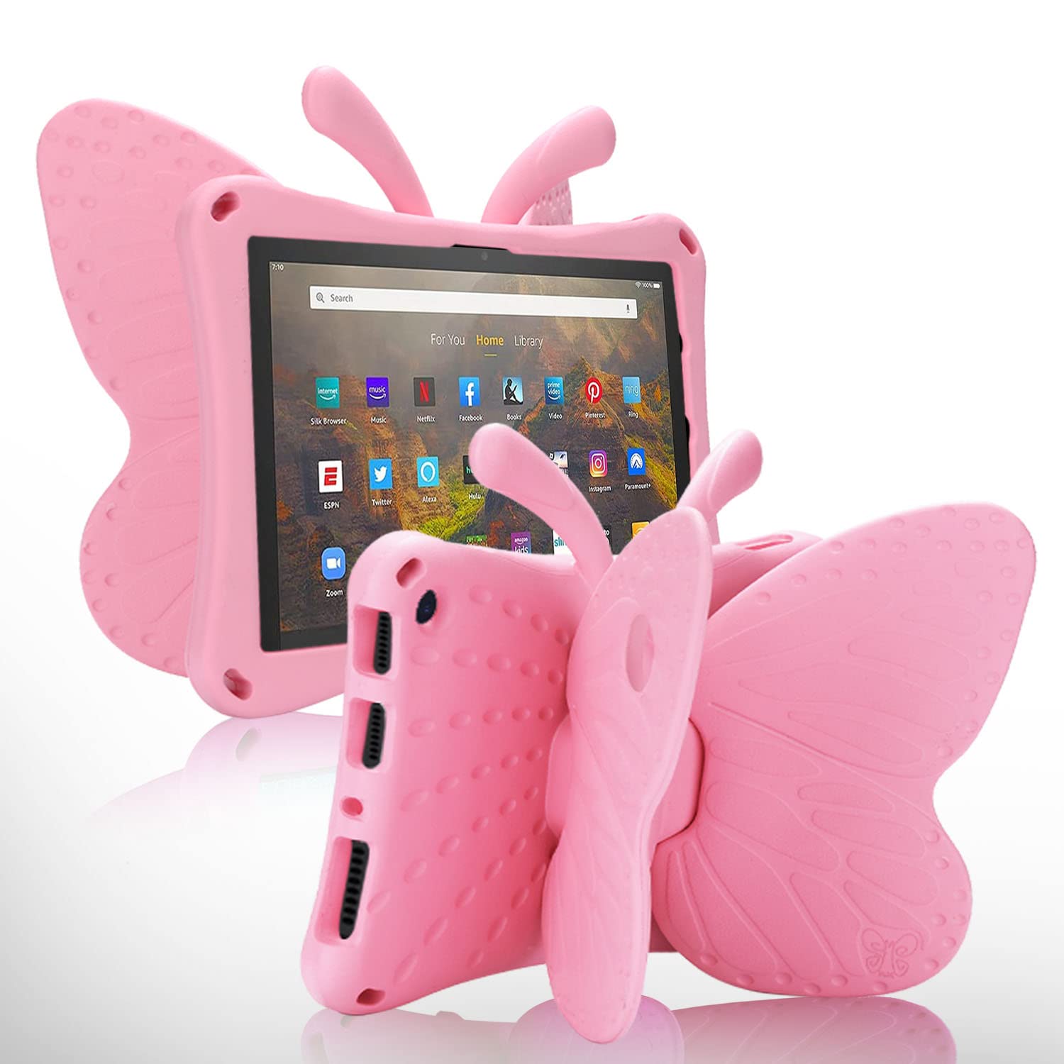 Simicoo Fire Hd 10 Tablet 11Th Gen 2021 Case Cute Butterfly Case With Stand For Kids Light Weight Eva Rugged Shockproof Heavy Du