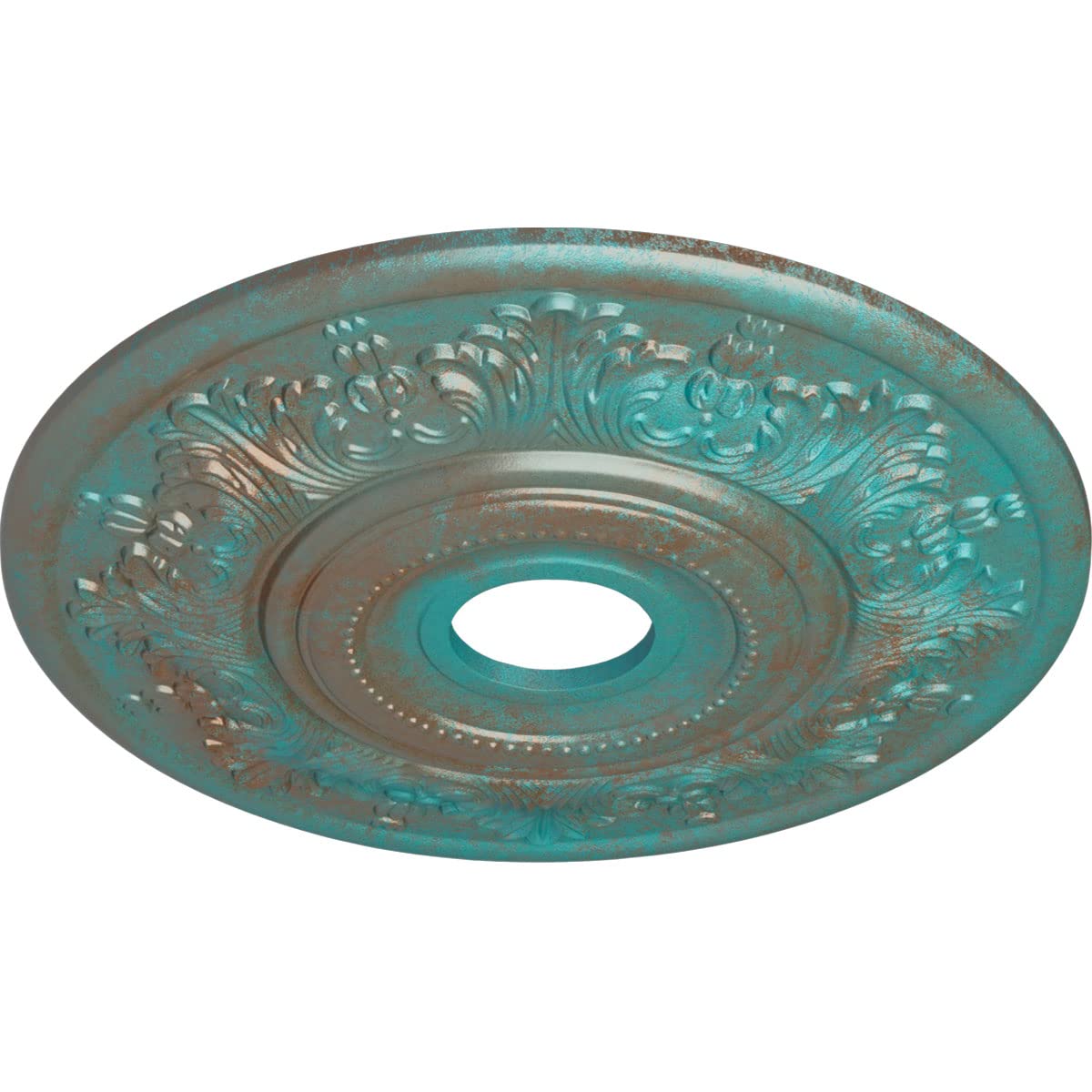 Ekena Millwork Cm20Vicgs Vienna Ceiling Medallion, 20''Od X 3 1/2''Id X 1 1/2''P, Hand Painted Copper Green Patina