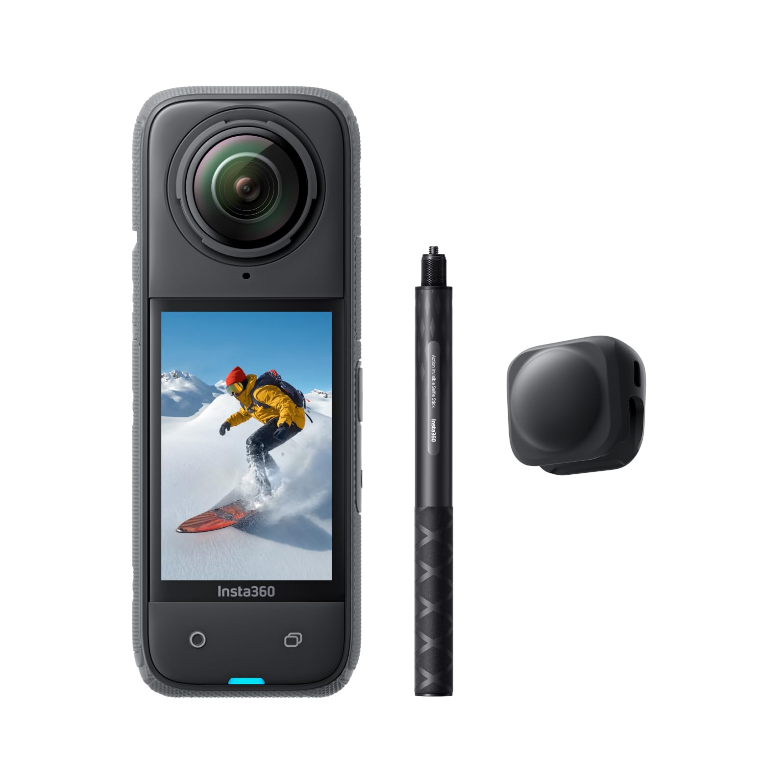 Insta360 X4 Snowboarding Kit   8K Waterproof 360 Action Camera, 4K Wide Angle Video, Invisible Selfie Stick, Removable Lens Guar
