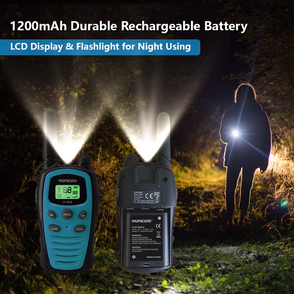 Rechargeable Walkie Talkies For Adults   Long Range Frs 2 Way Radios With Vox Flashlight 1200 Mah Battery
