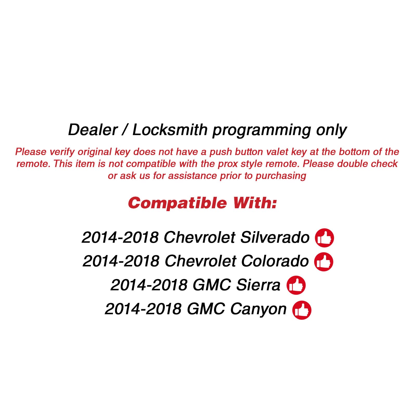 Keylessoption Keyless Entry Remote Control Car Key Fob Replacement For Chevy Gmc M3N-32337100 (Pack Of 2)