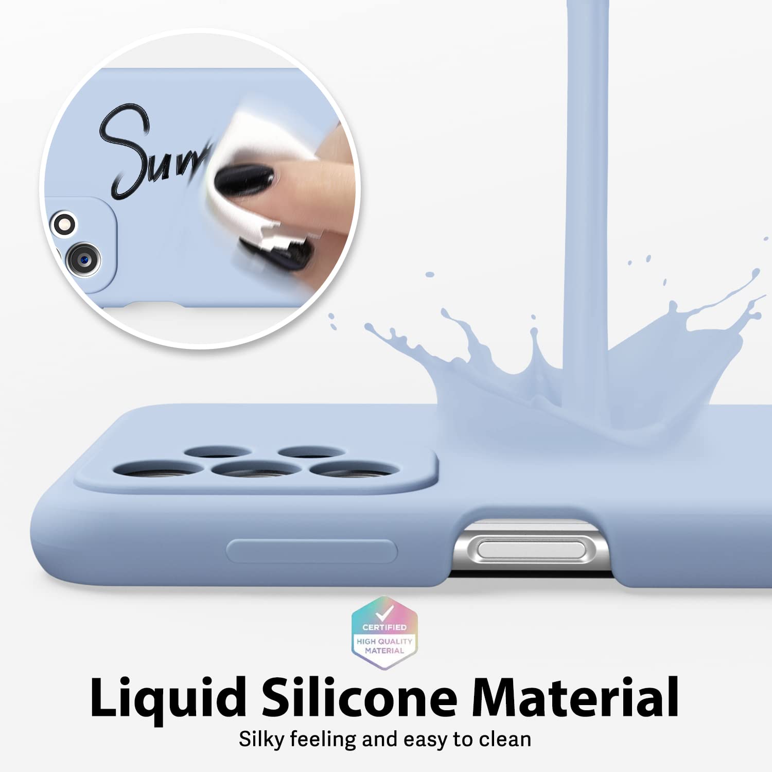 Oakxco For Samsung Galaxy A23 5G Phone Case Liquid Silicone, Cute Thin Slim Soft Rubber Tpu Plain Smooth Gel Cover For Women Gir