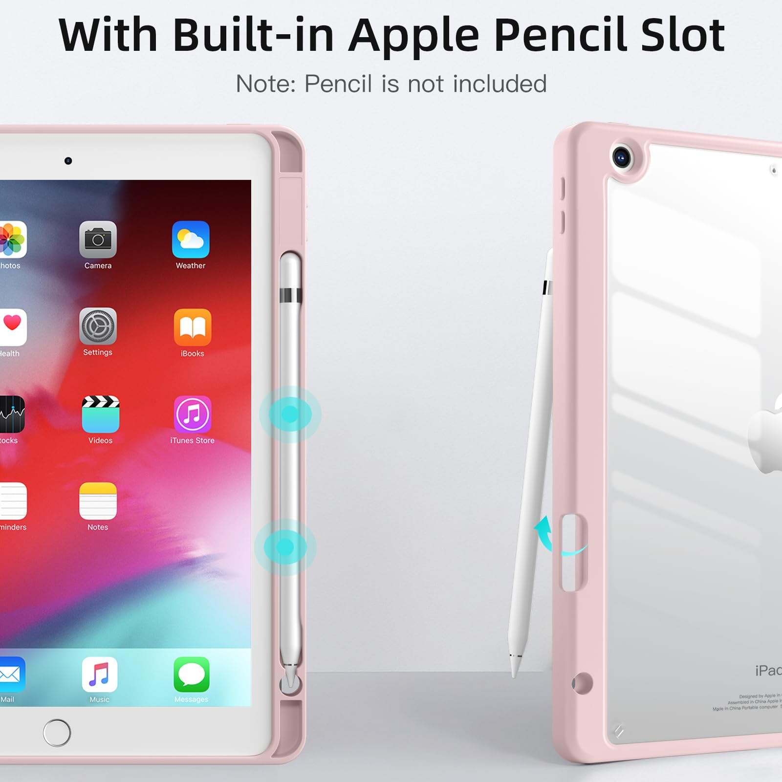 Wenlaty Case Compatible With Ipad 9Th /8Th /7Th Generation Case(2021/2020/2019), Full Body Protective With Pencil Holder, Clear