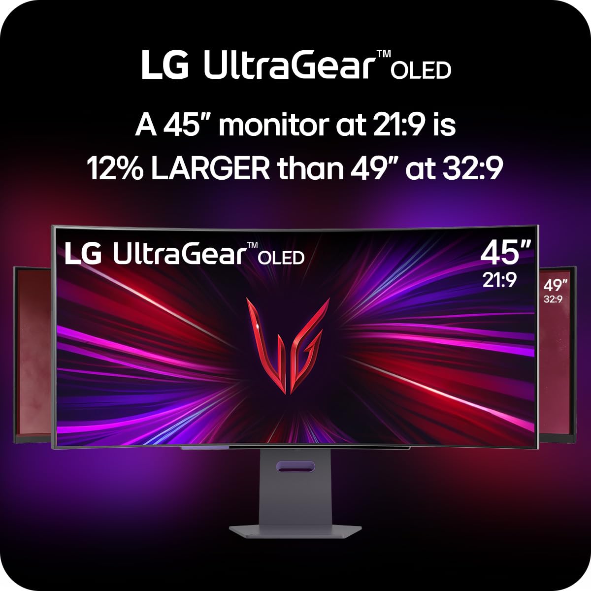 Lg 45Gs95Qe 45 Inch Ultragear Oled Curved Gaming Monitor Wqhd 800R 240Hz 0.03Ms Displayhdr True Black 400 Amd Freesync Premium P