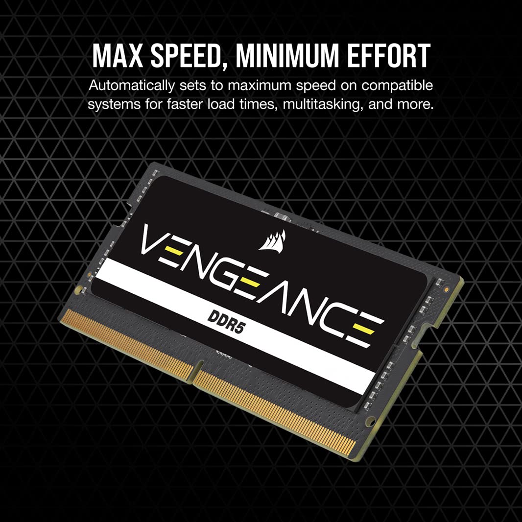 Corsair Vengeance Sodimm Ddr5 Ram 24Gb (1X24Gb) 4800Mhz Cl40 Intel Xmp Icue Compatible Computer Memory - Black (Cmsx24Gx5M1A4800