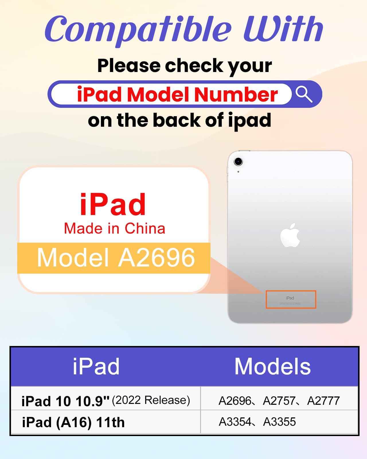 Wazzasoft For Ipad 10Th Generation Case With Keyboard - For Ipad A16 Cases Pencil Holder 10.9 Inch Cover Women Girls Cute Girly