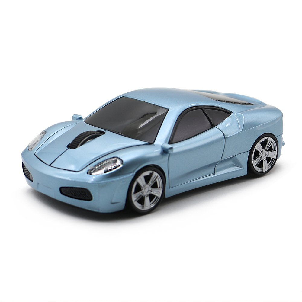 Mgbeauty Wireless Mouse Sports Car Mouse Computer Optical Mice For Pc Laptop Mac (Light Blue)