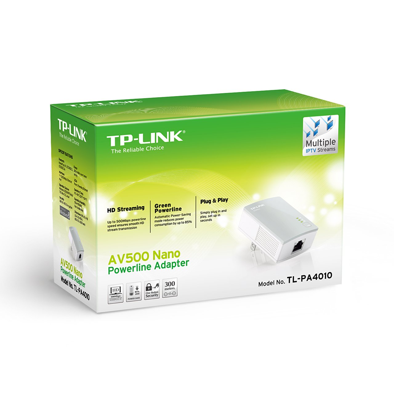Tp-Link Av500 Nano Powerline Adapter, Up To 500Mbps (Tl-Pa4010)