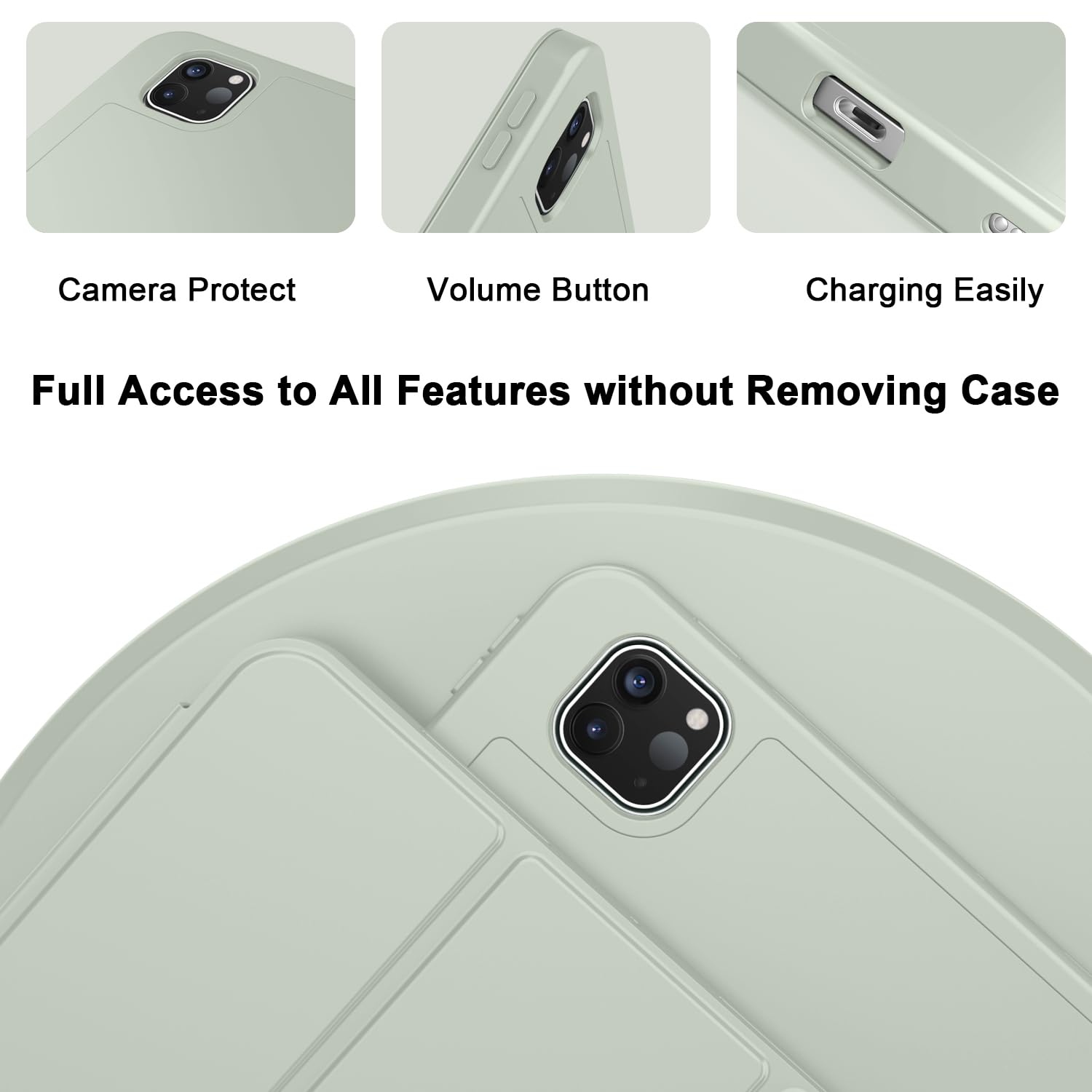 Zryxal New Ipad Pro 13 Inch Case M4 (2024 Model, 8Th Generation) With Pencil Holder, Smart Ipad Case [Support Pencil Pro And Pen