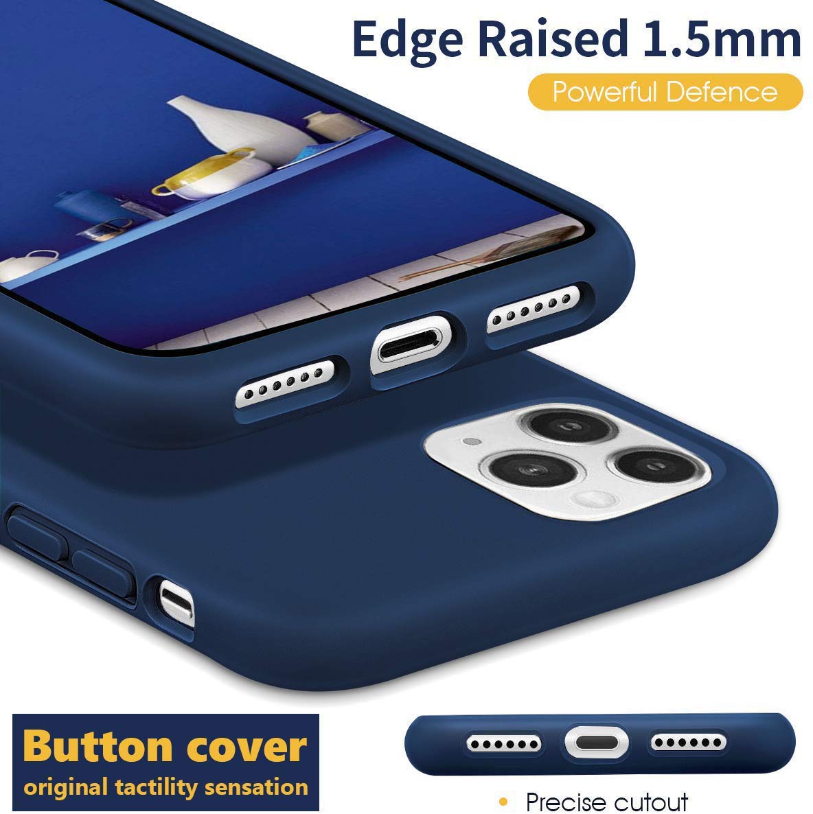 IceSword iPhone 11 Pro Liquid Silicone Shockproof Phone Case Blue 5.8"