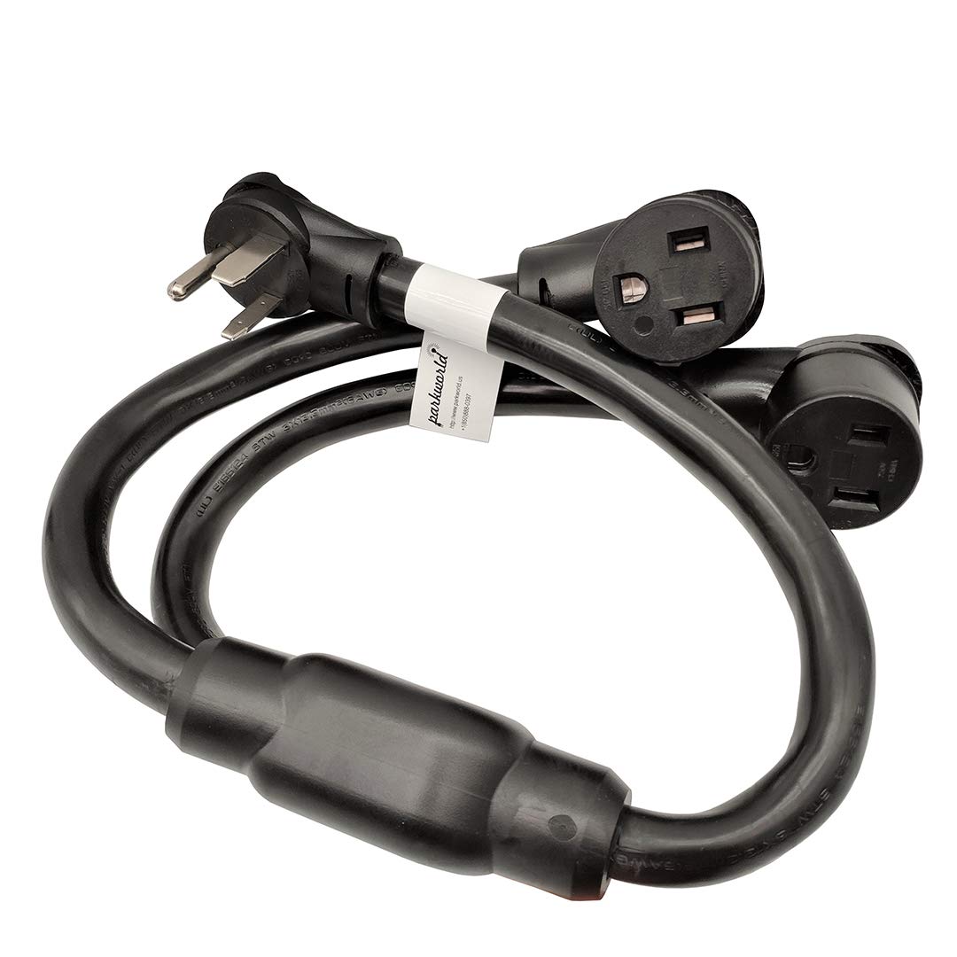Parkworld 61513 Welder 50A Splitter, 6 Gauge 240V Splitter Industrial Male Plug Nema 6 50P To (2) 6 50R Female Connectors, Nema