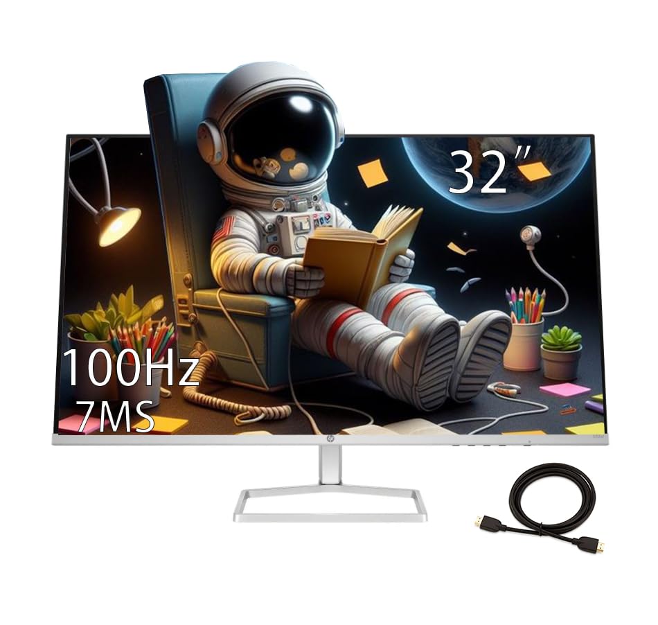 Hp Monitor 32'' Va Panel, Fhd(1920X1080), Anti-Glare Display, 100Hz Refresh Rate, 7 Ms Response Time, 2 X Hdmi 1.4, 1 X Vga, 16: