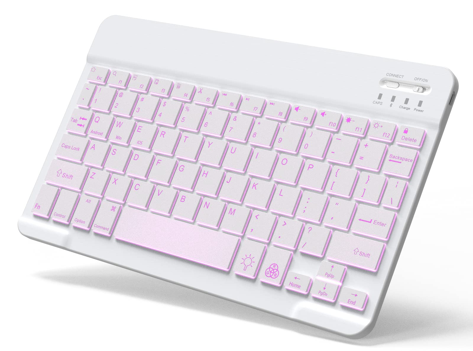 Backlit Bluetooth Keyboard Small Portable External Wireless Keyboard Cordless Rechargeable Illuminated For Android Tablet Cell P