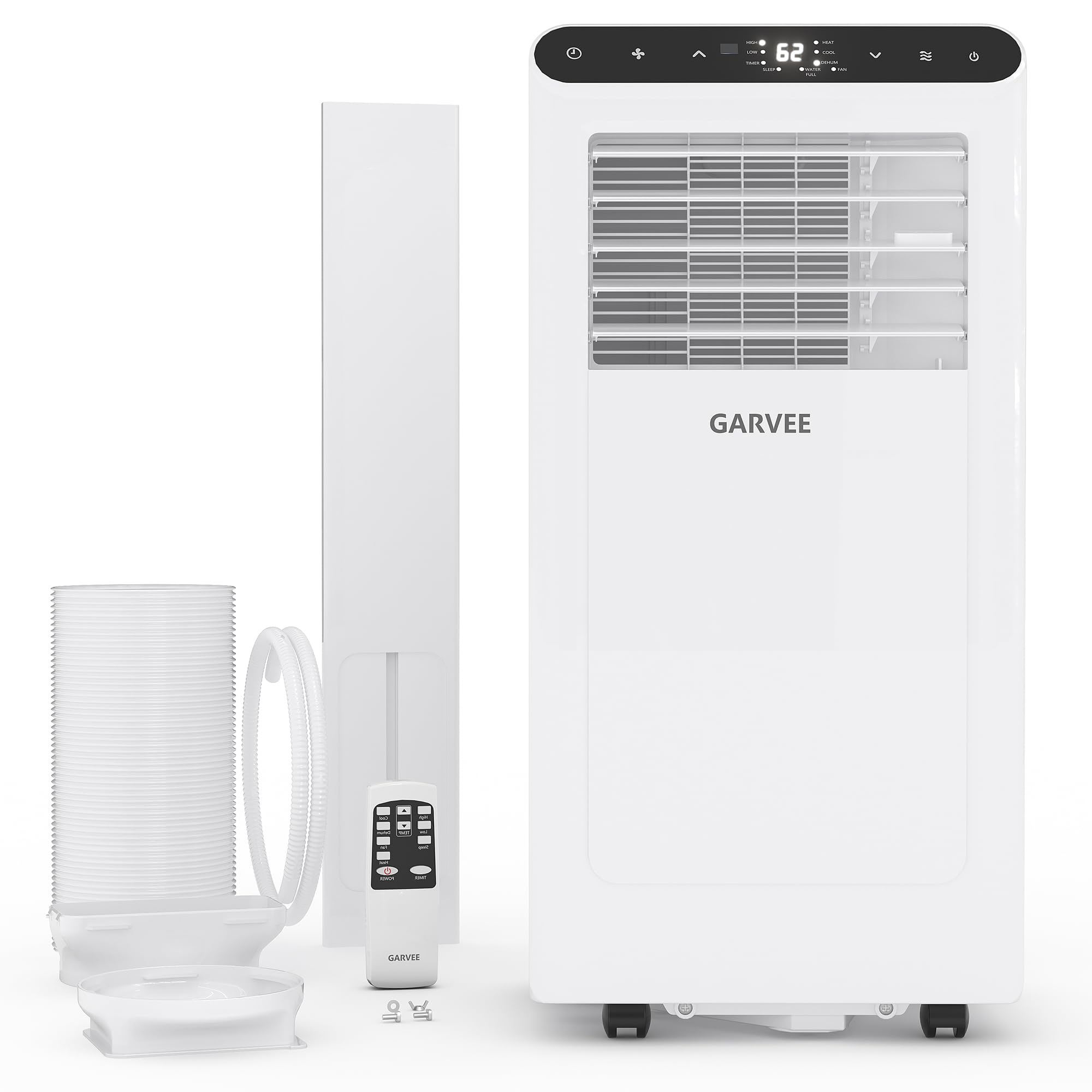 Garvee 8000 BTUs Portable Air Conditioner,Up to 350 Sq.Ft. Remote Control 48dB Portable AC Unit, Dehumidifier, Fan, Sleep, 24H T