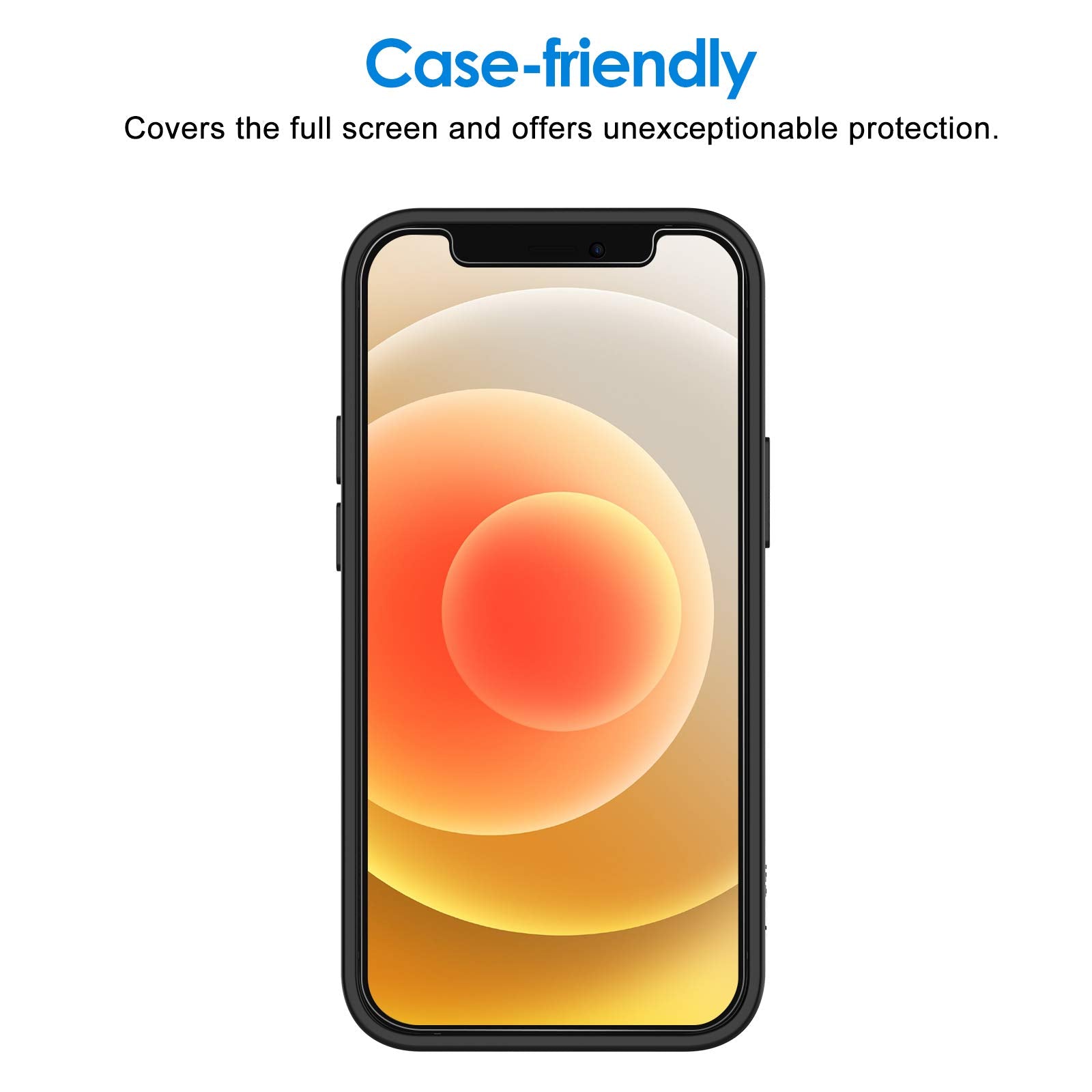 Jetech Screen Protector For Iphone 12/12 Pro 6.1 Inch, Tempered Glass Film, 3 Pack