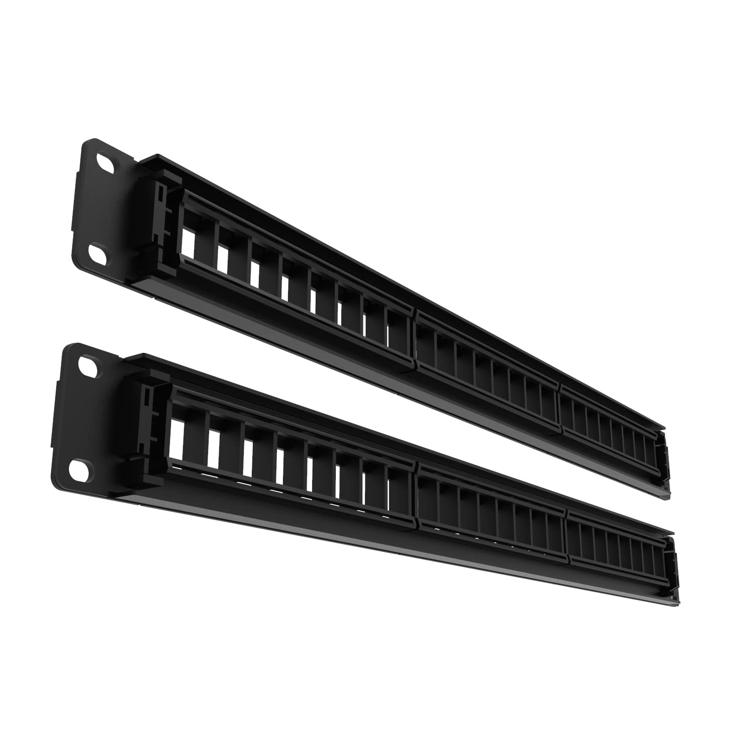 Qiaoyoubang 2 Pack Of 24 Port Blank Keystone Patch Panel 1U Rackmount Or Wall Mount Utp Patch Panel For Keystone Jacks 19 Inch M