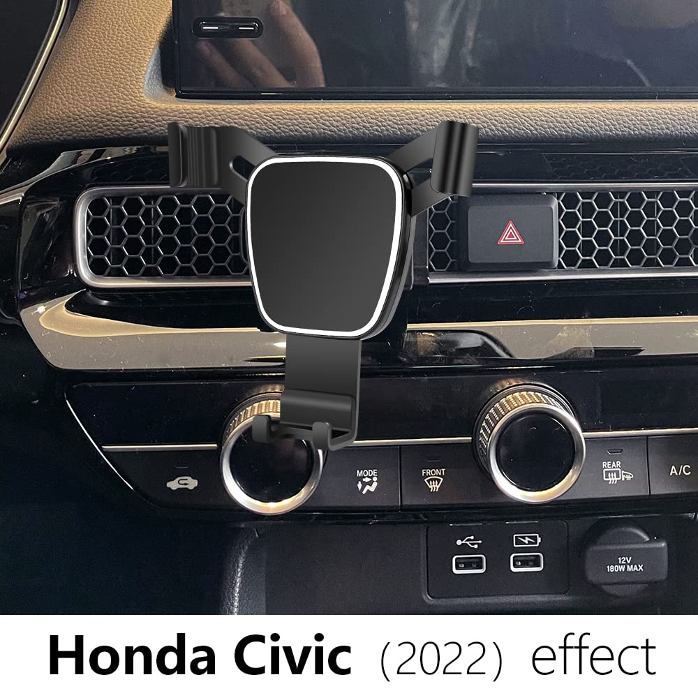 Lunqin Car Phone Holder For Honda Civic 2022 2023 2024 2025 2026 11Th Gen Lx Sport Ex Touring Si Auto Accessories Navigation Bra