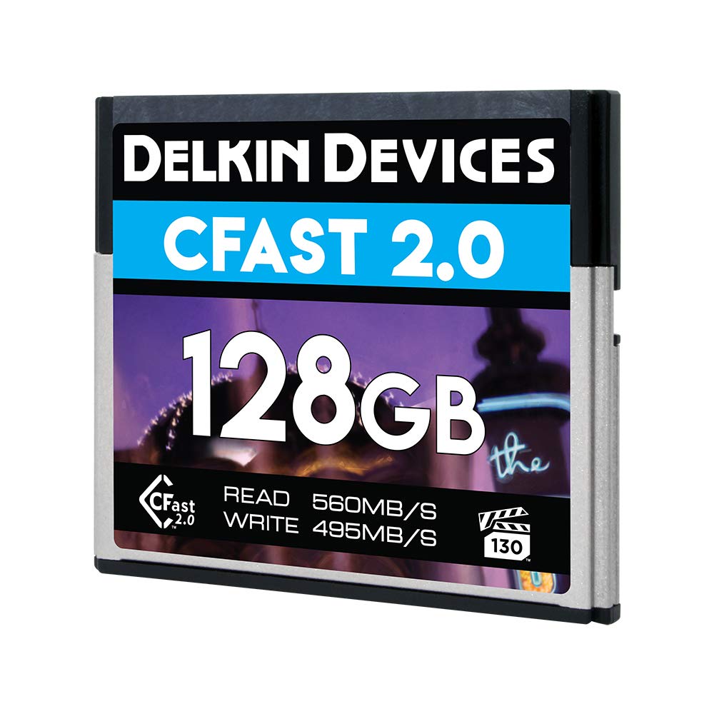 Delkin Dcfstv128 128Gb Premium Cfast 2.0 Vpg 130 Memory Card,Silver