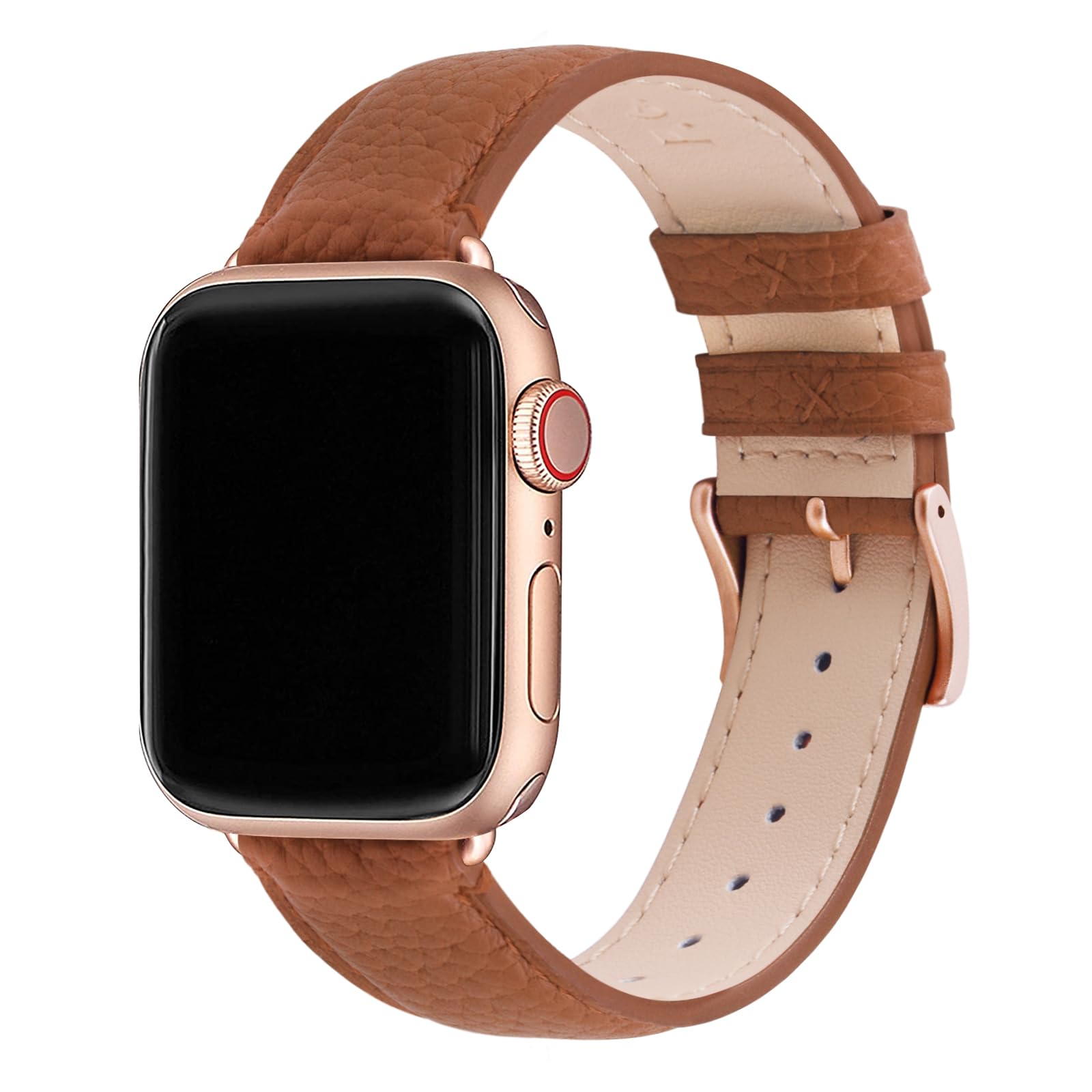Fullmosa Leather Bands Compatible with Apple Watch Band 38mm 40mm 41mm 42mm 44mm 45mm, Dressy Chic iWatch Strap with Case for iW