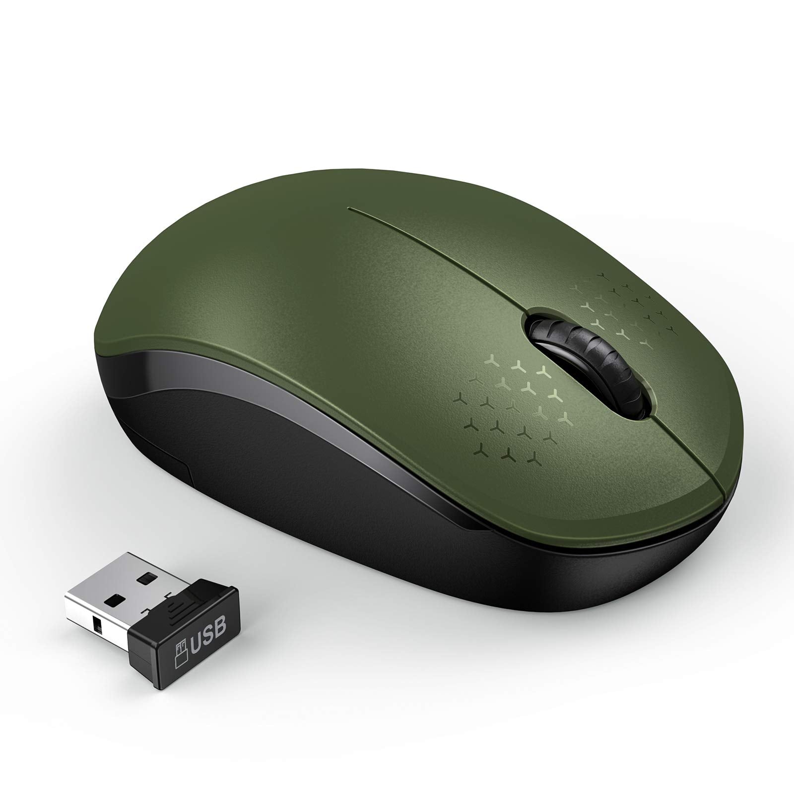 Seenda Wireless Mouse, 2.4G Noiseless Mouse With Usb Receiver Portable Computer Mice For Pc, Tablet, Laptop, Notebook   Green &
